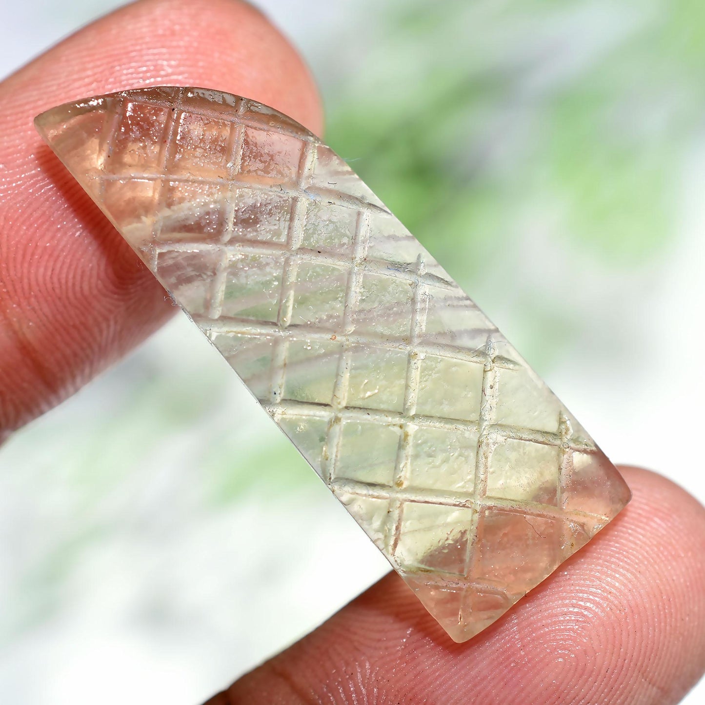 Expertly Carved Fluorite Gemstone – Fancy Loose Cabochons for Designer Jewelry