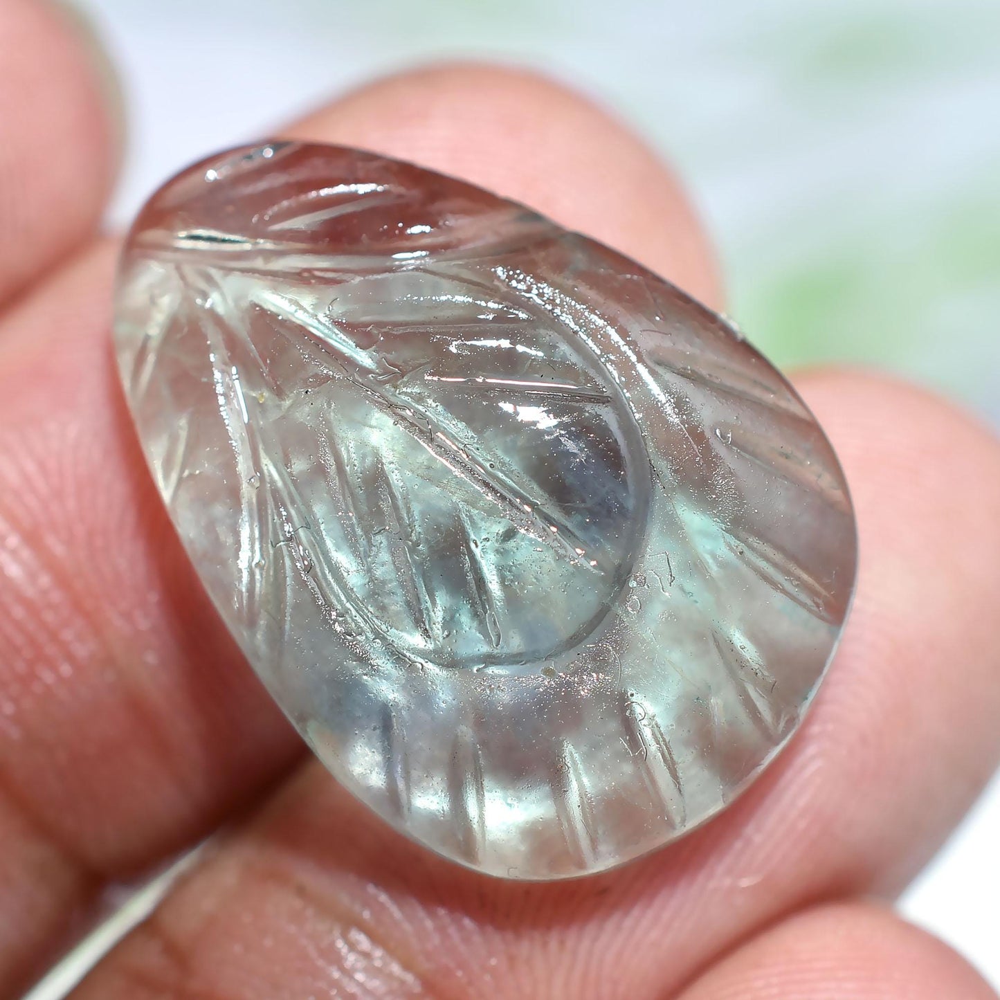 Rare Fluorite, Loose Fancy Shape Gems Smooth Cut Crafted Cabs, Carving Flat Stone, Crystal Healing Stone