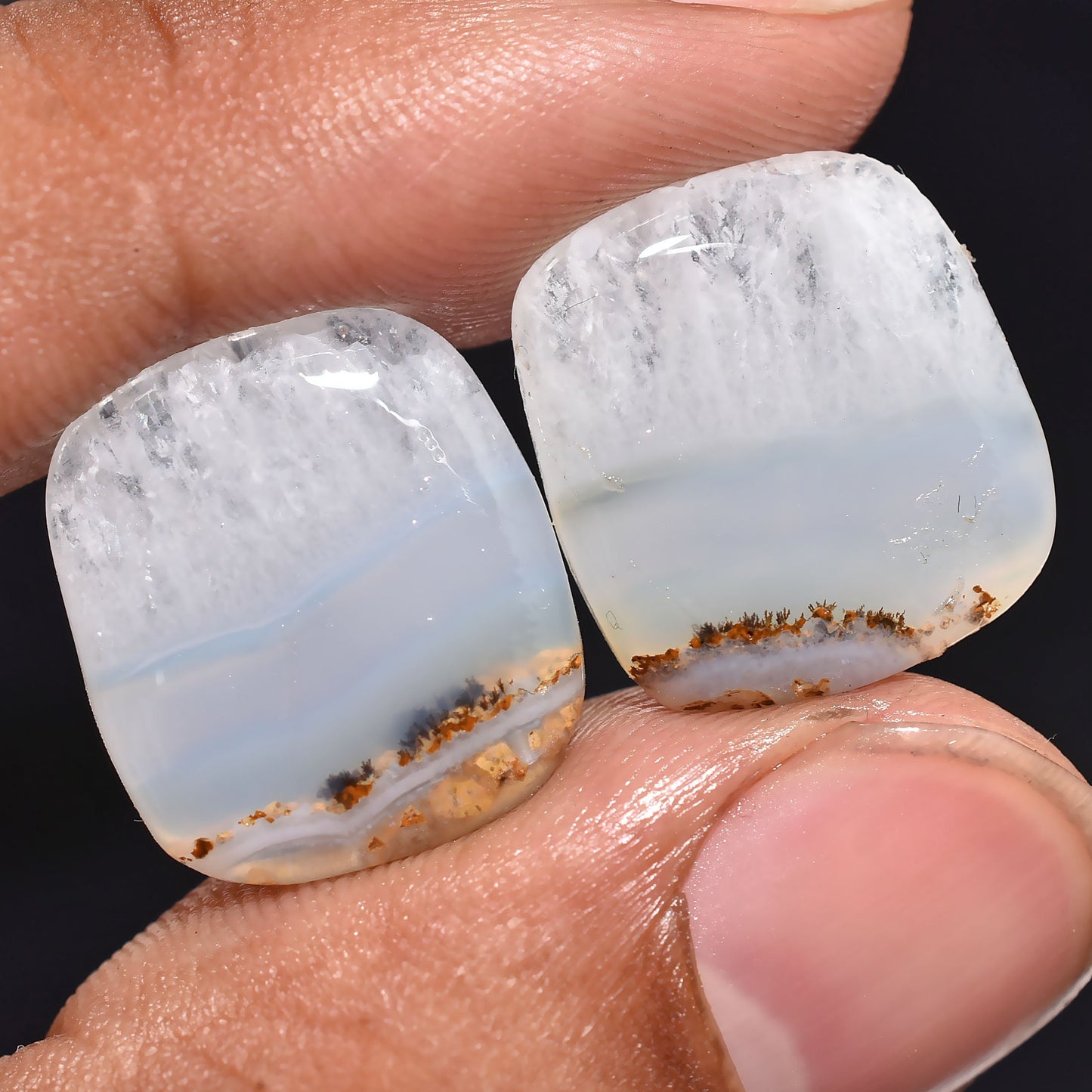 High Quality Blue Agate Earring Pair, Oval Shape Pair Gemstone Jewelry