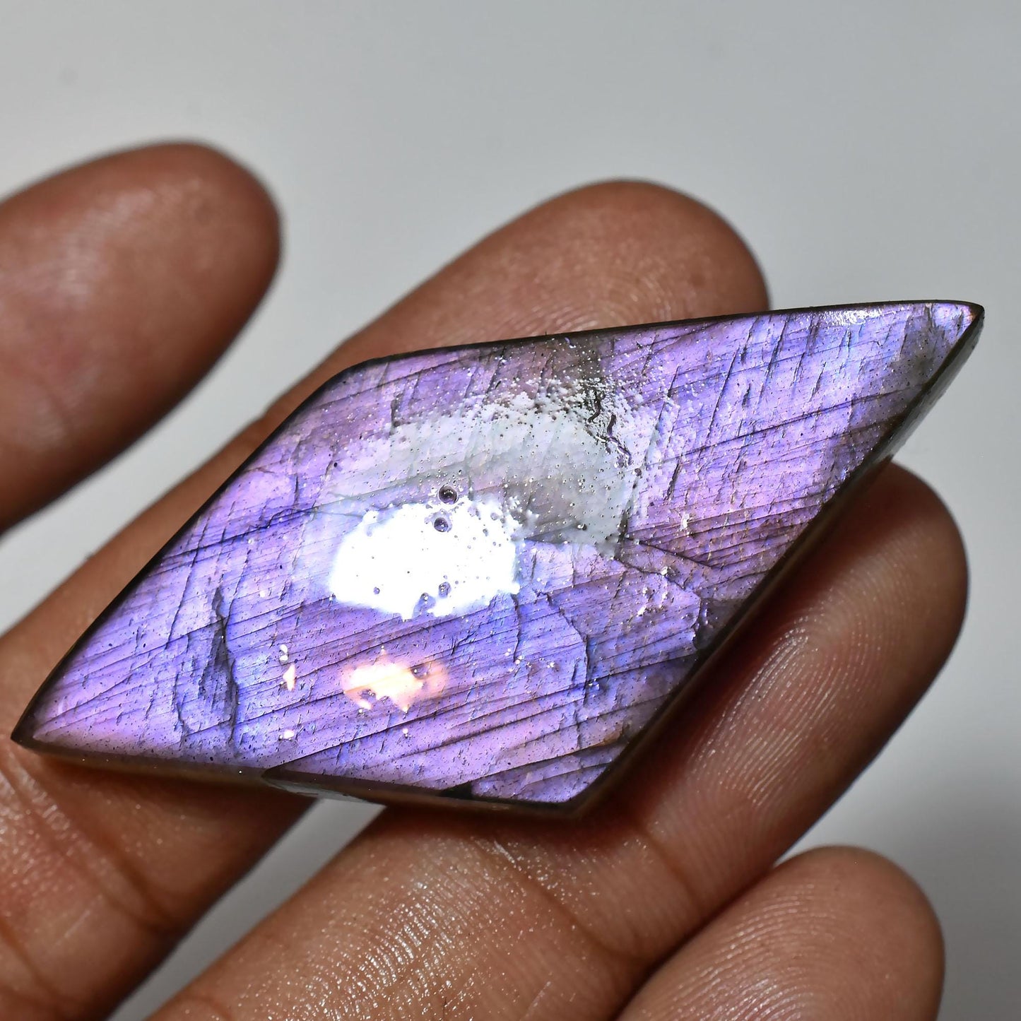 Purple Labradorite Gemstone - Fancy Shaped Spectrolite with Purple Flash for Jewelry