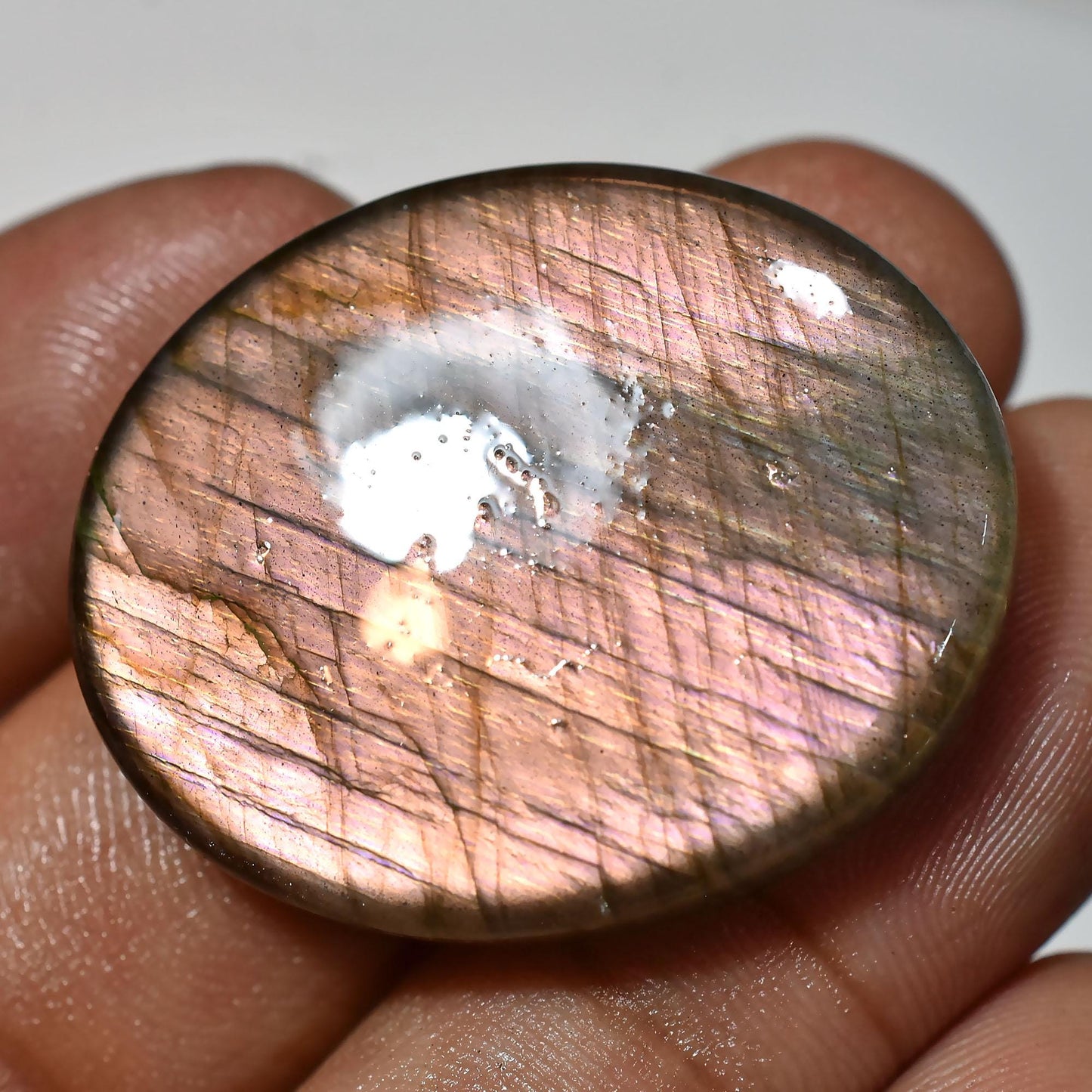 Labradorite Gemstone - Oval Shape Flashy Labradorite Smooth Stone, Loose Polish Flat Back Cabochon For Pendant Making