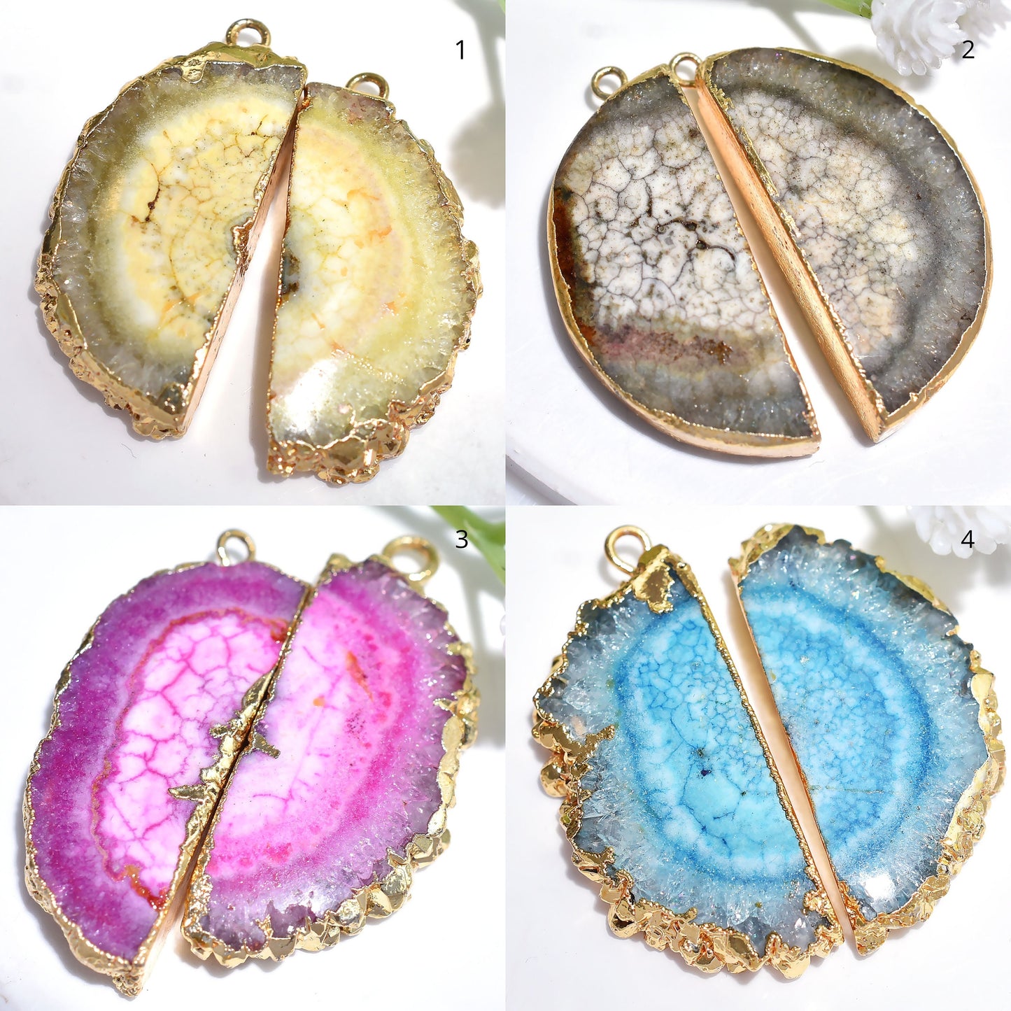 Slice Quartz Handmade Earrings Pair | Fancy Solar Quartz Gemstone for Women