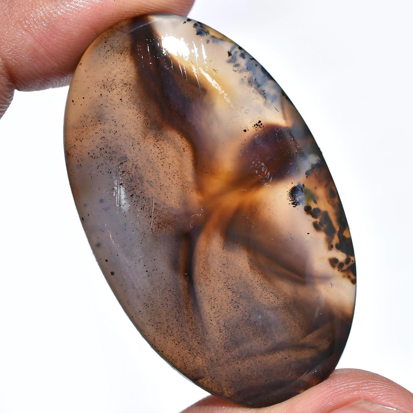 Rare Montana Agate Gems – Oval Designer Smooth Flat Back Cabochons for Pendants
