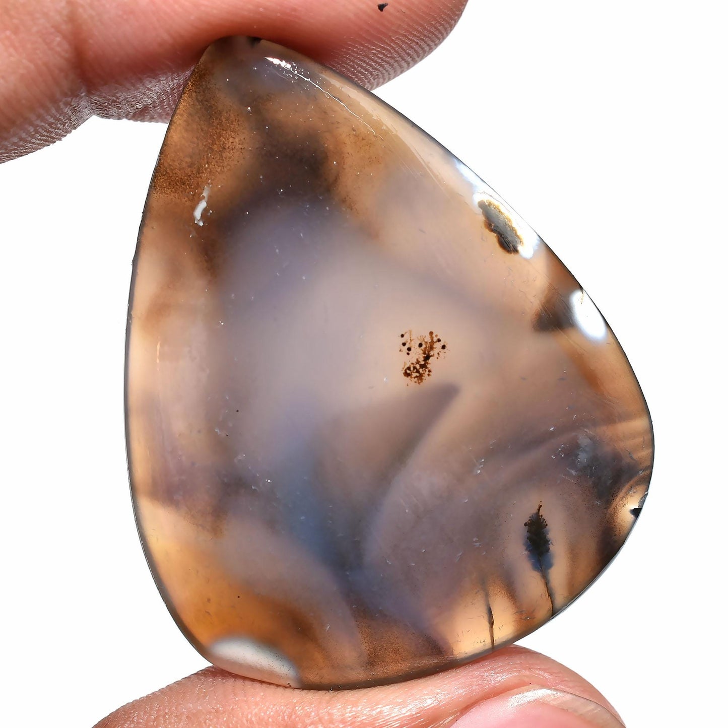 High-Quality Montana Agate Cab – Pear Shape Gemstone for Custom Jewelry