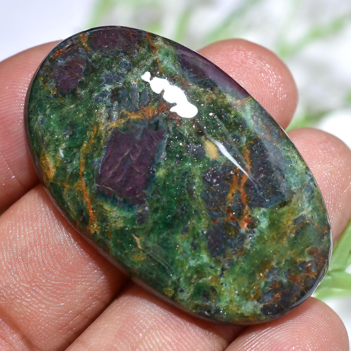 Ruby Fuchsite Gemstone – Wholesale Oval Flat Back Cabochons for Jewelry