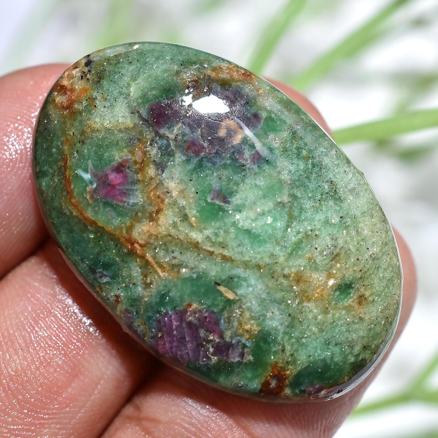 Ruby Fuchsite Gemstone – Wholesale Oval Flat Back Cabochons for Jewelry