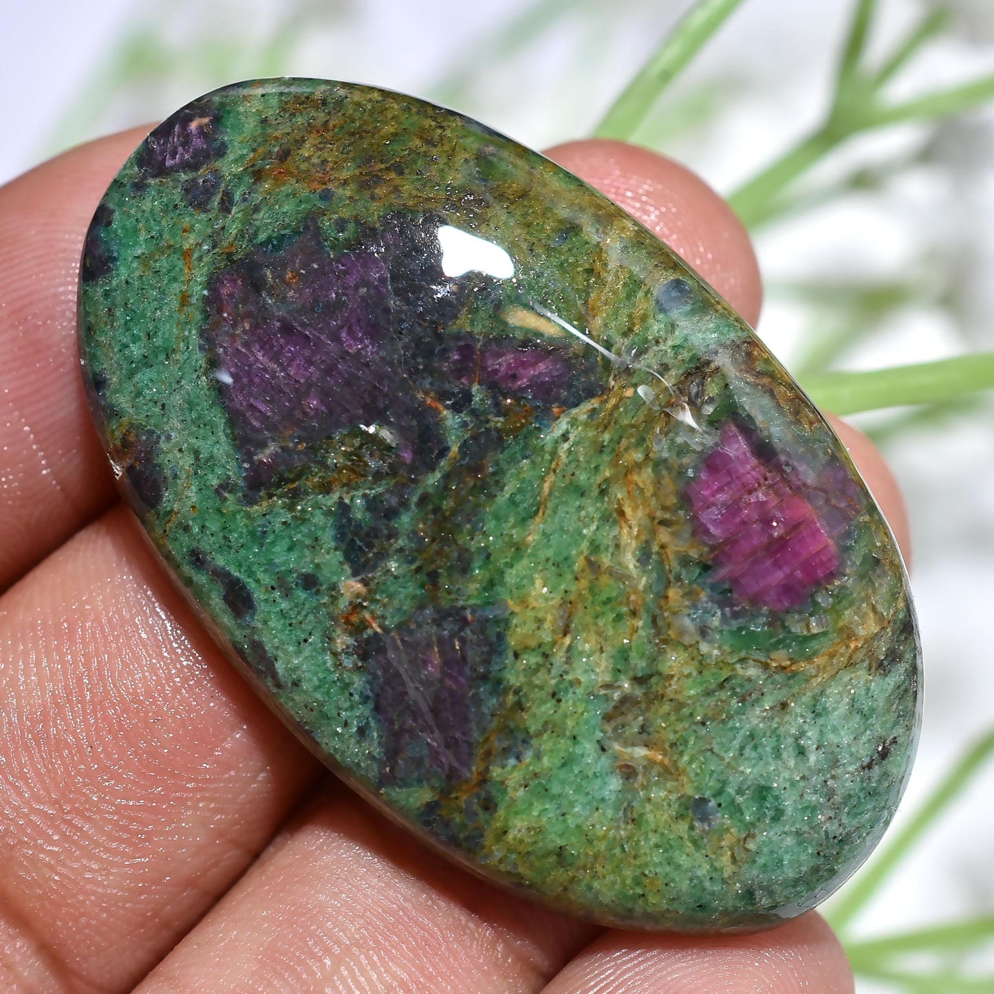 Ruby Fuchsite Gemstone – Wholesale Oval Flat Back Cabochons for Jewelry