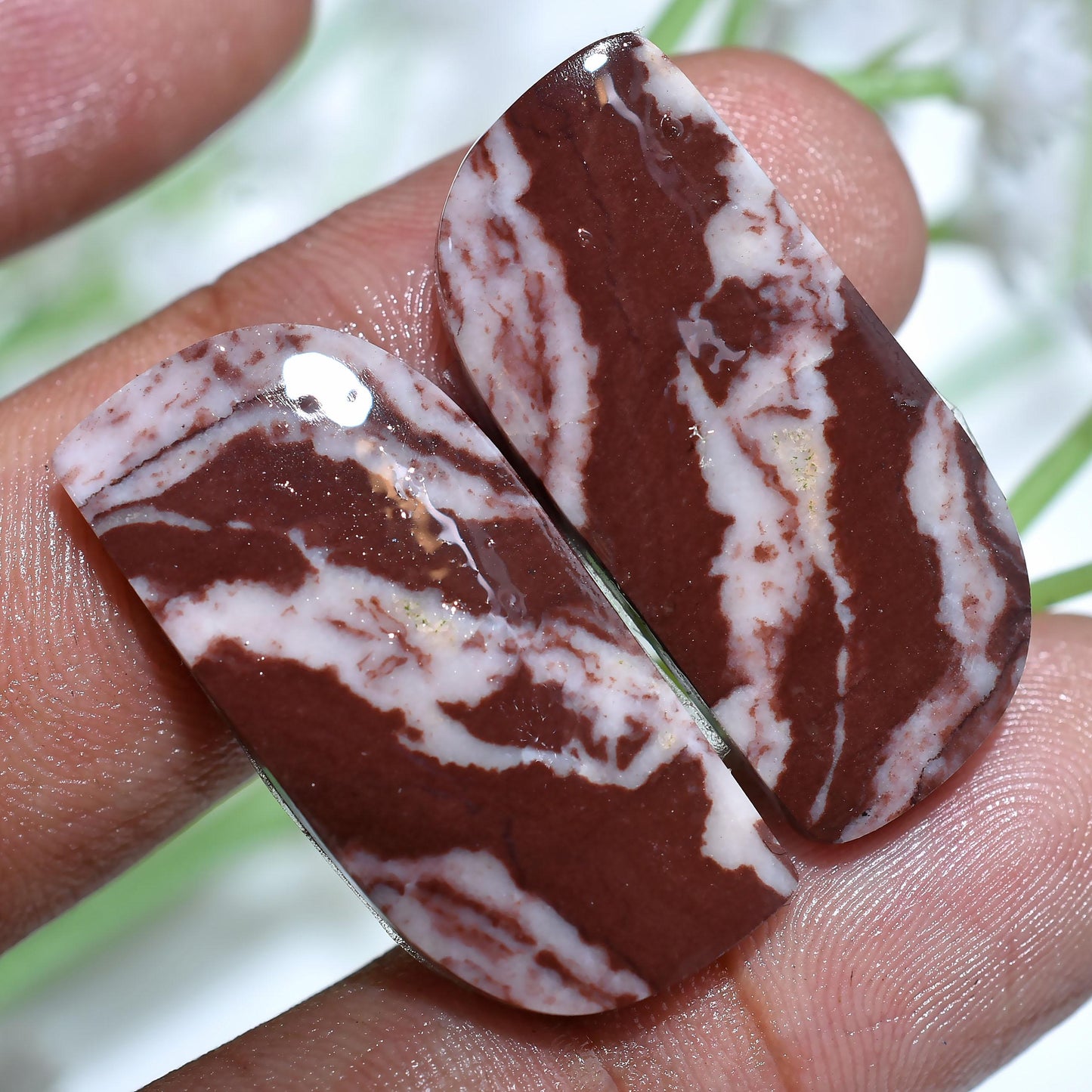 Authentic Coconut Jasper Cabochons – Fancy Shaped Loose Stones for Jewelry Making
