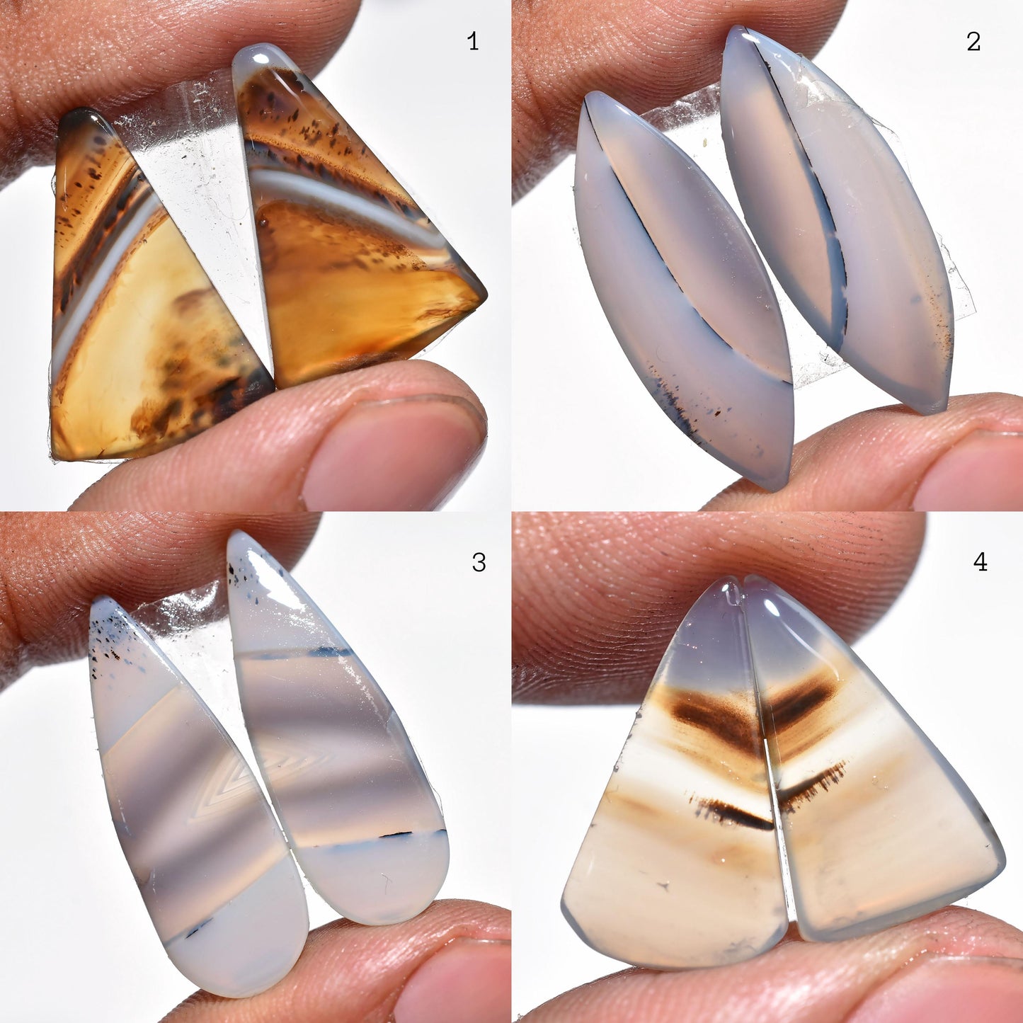 Natural Agate Earrings Pair – Matching Loose Agate Stones