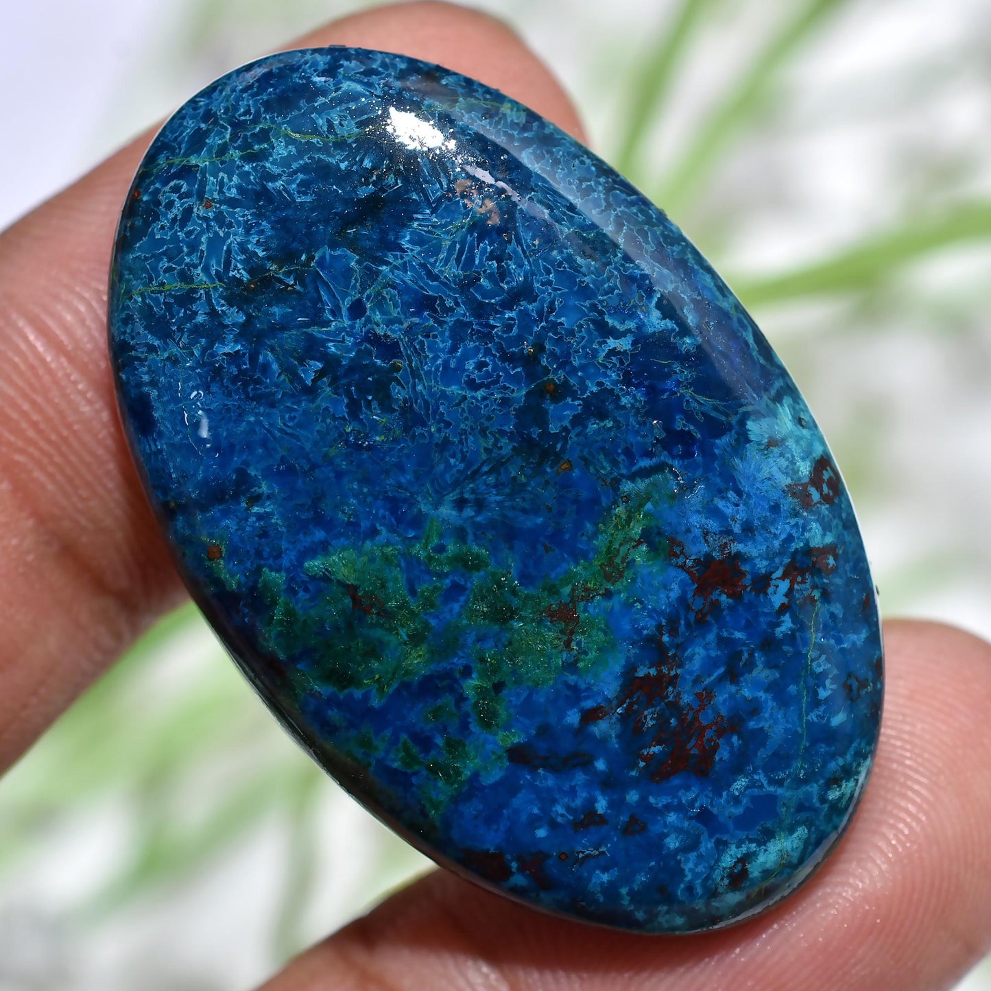 Designer Shattuckite Azurite Stone - Oval Healing Gem for Jewelry Making