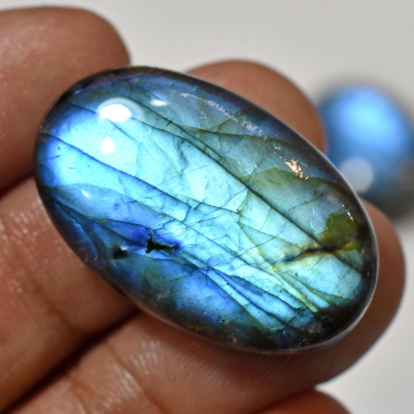 Natural Blue Labradorite Cabochons – Handmade Polished Gemstones for Jewelry