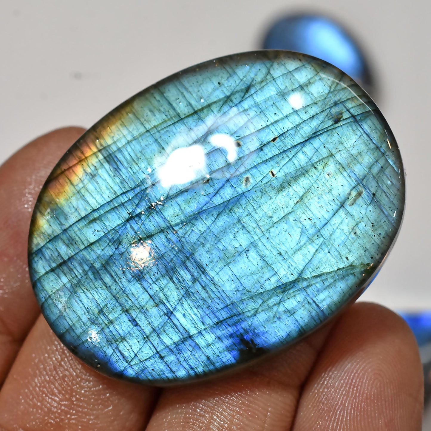 Natural Blue Labradorite Cabochons – Handmade Polished Gemstones for Jewelry