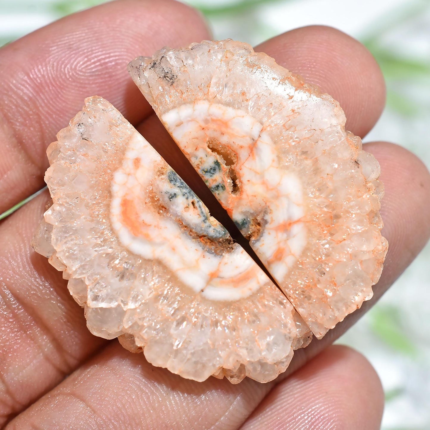 Matching Solar Quartz Pair – White Crystal Cabochon, Fancy Shape for Dangle Earrings & DIY Jewelry