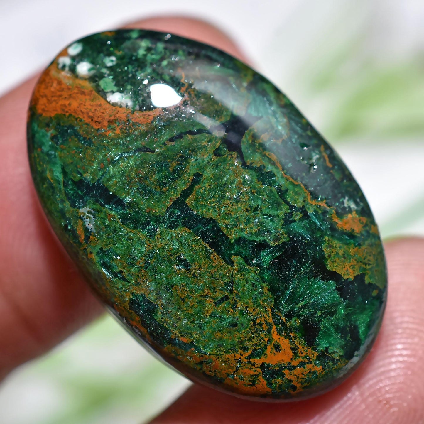 Natural Chrysocolla Cabochons, Oval Shaped Smooth Polished Gemstone For Jewelry