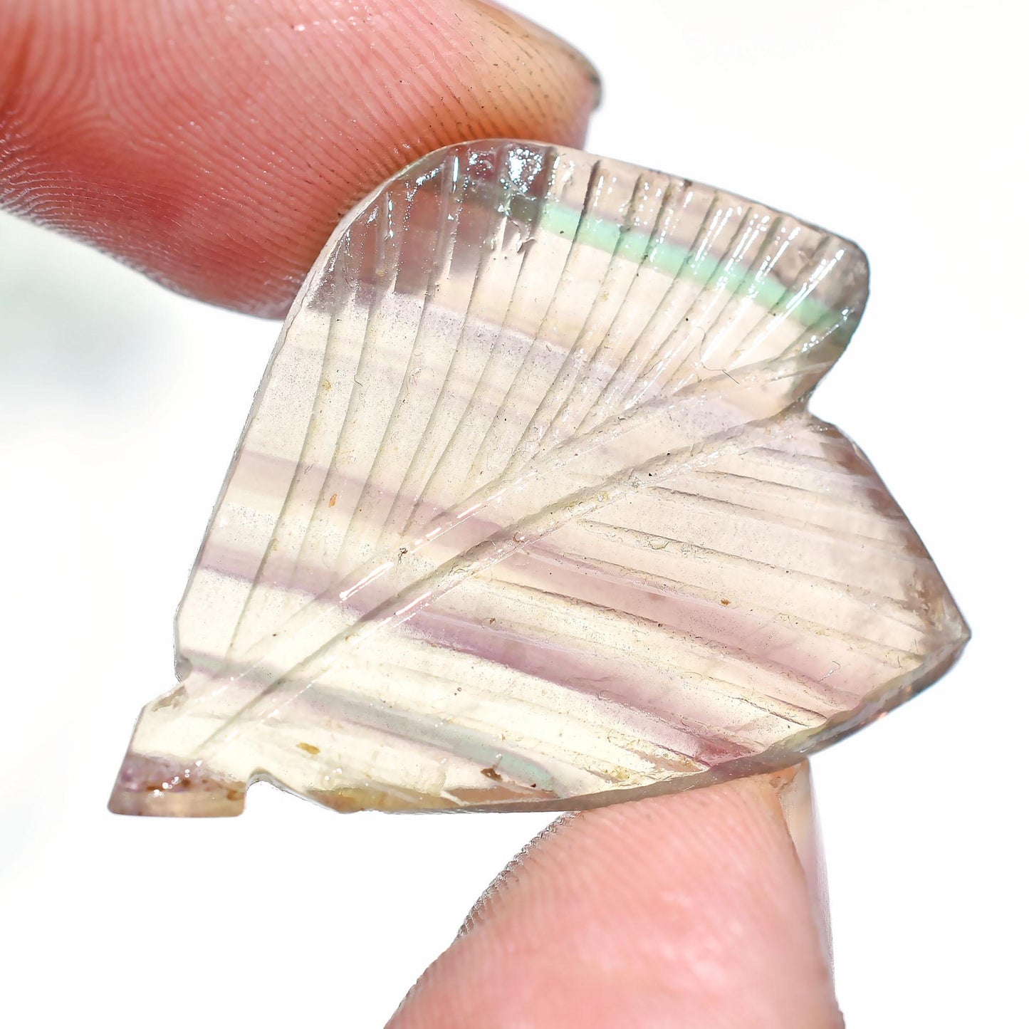 Beautiful Fluorite Leaf Crystal – Carved Tree Leaf Shape for Jewelry & Decor