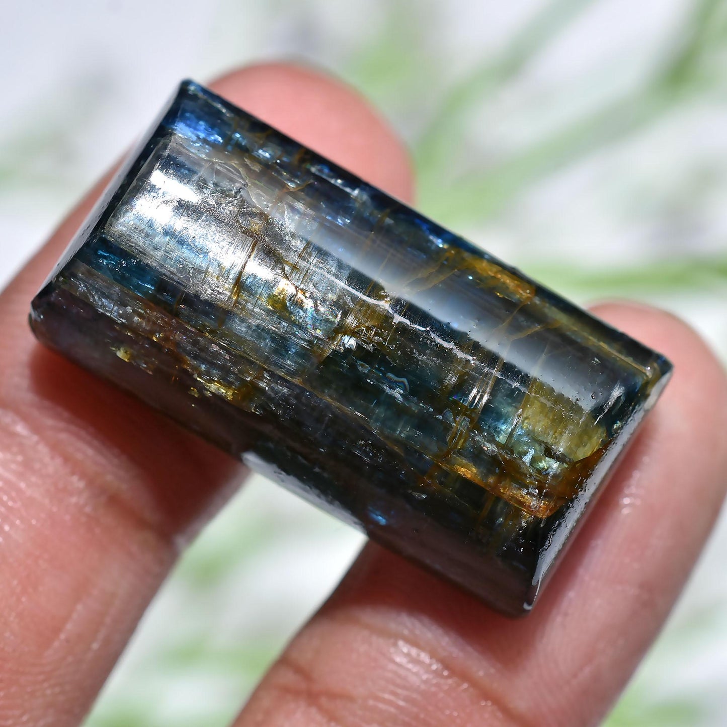 Natural Blue Kyanite Gemstone – Rectangle Smooth Polished Cabochon for Jewelry Making