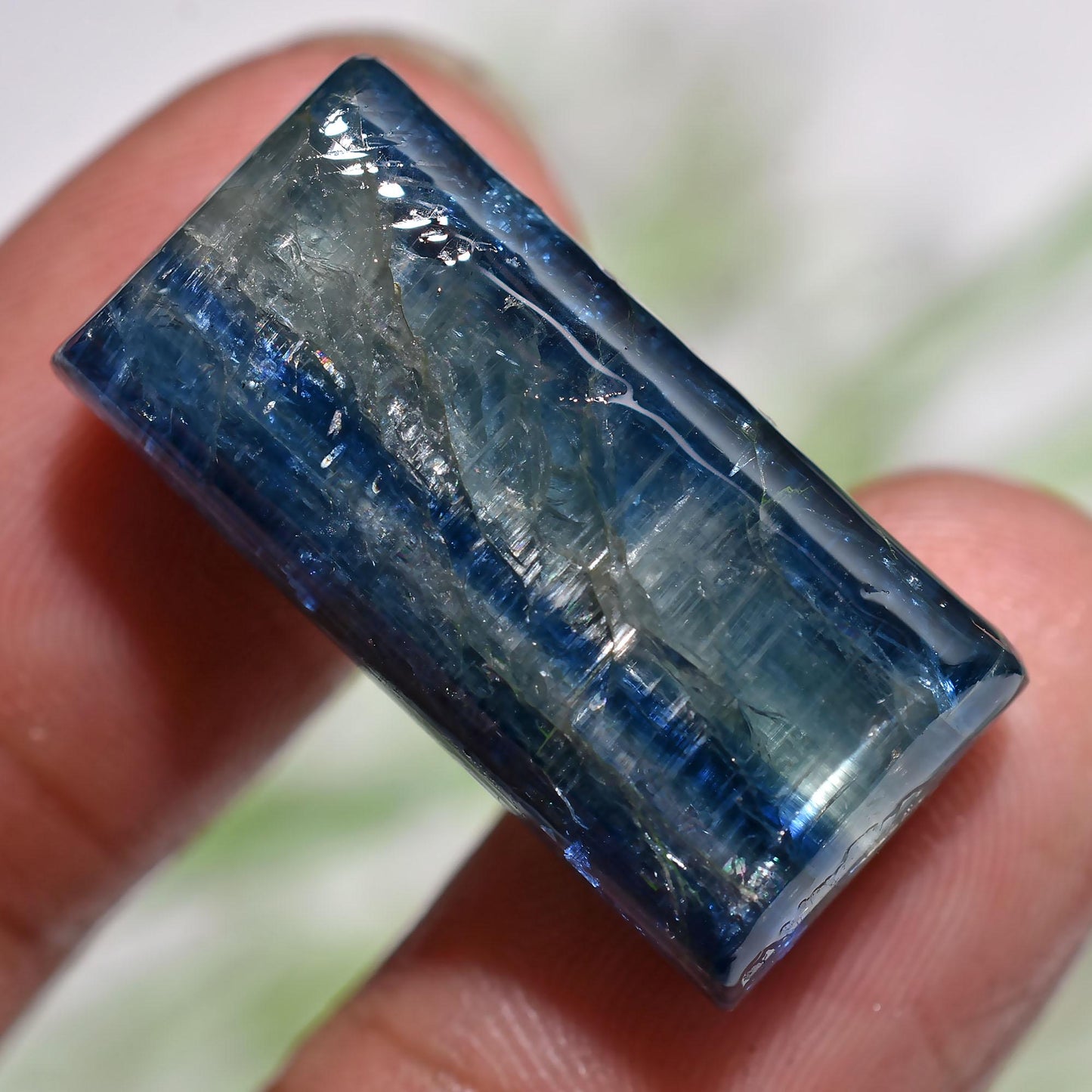 Natural Blue Kyanite Gemstone – Rectangle Smooth Polished Cabochon for Jewelry Making