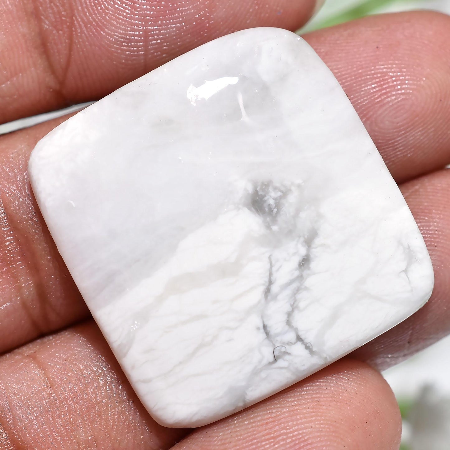 White Howlite Cabochon – Mixed Shaped Smooth Gemstone for Jewelry Making