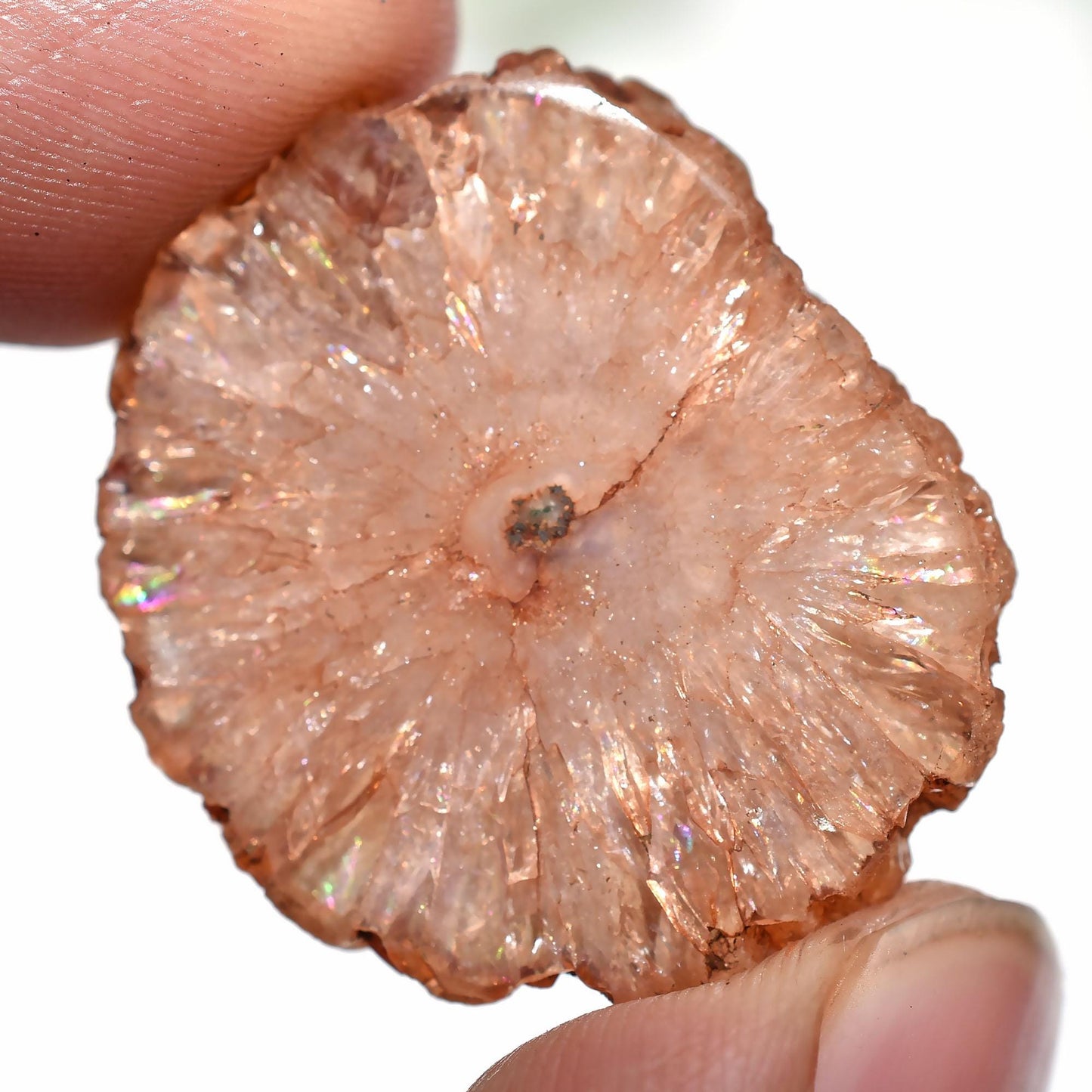 Elegant Brown Solar Quartz Cabochon - Round Fancy Crystal for Jewelry Making