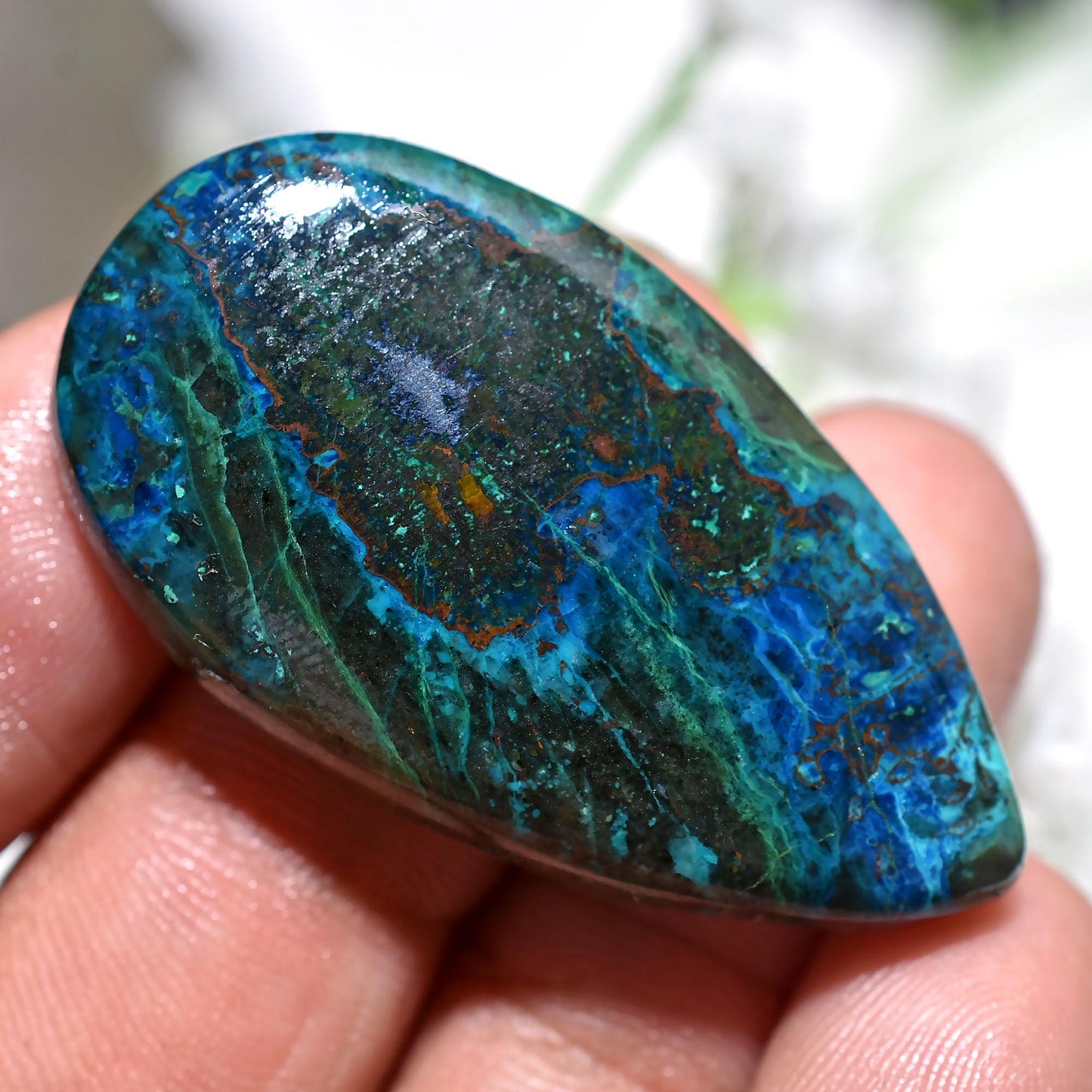 Natural Shattuckite Cabochon - Azurite Shattuckite Gemstone