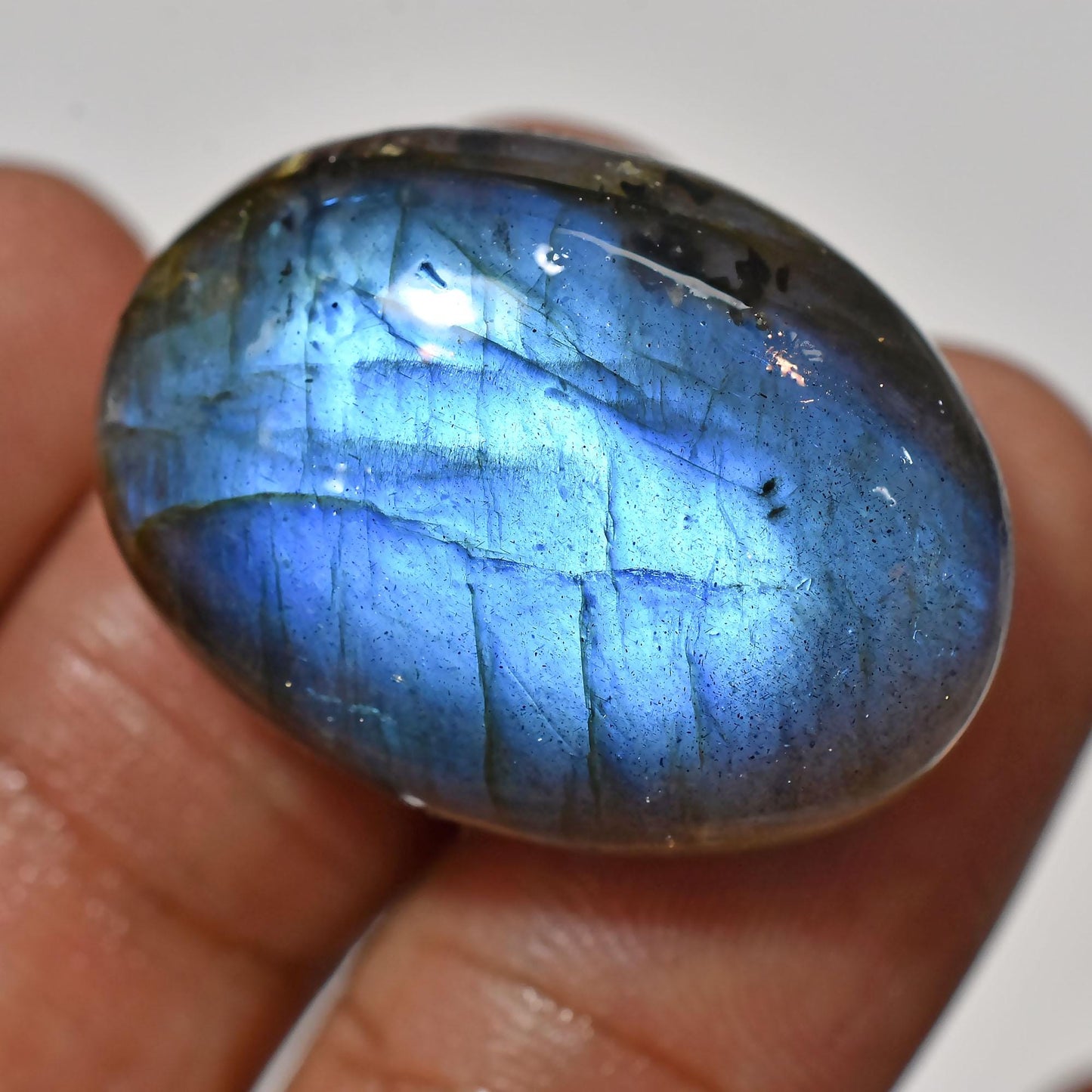Flashy Labradorite Gemstone Cabochons – Smooth Oval Stones for Pendants