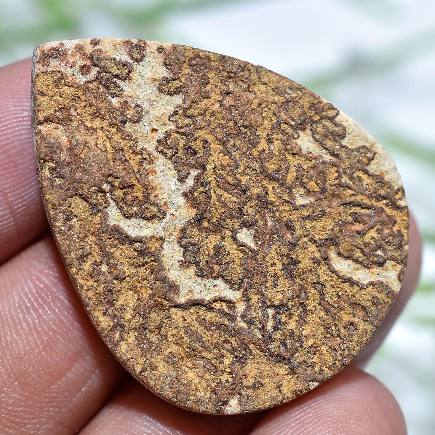 Psilomelane Dendrite Fossil Cabochon – Oval & Pear Shaped Loose Gemstones for Jewelry Creations