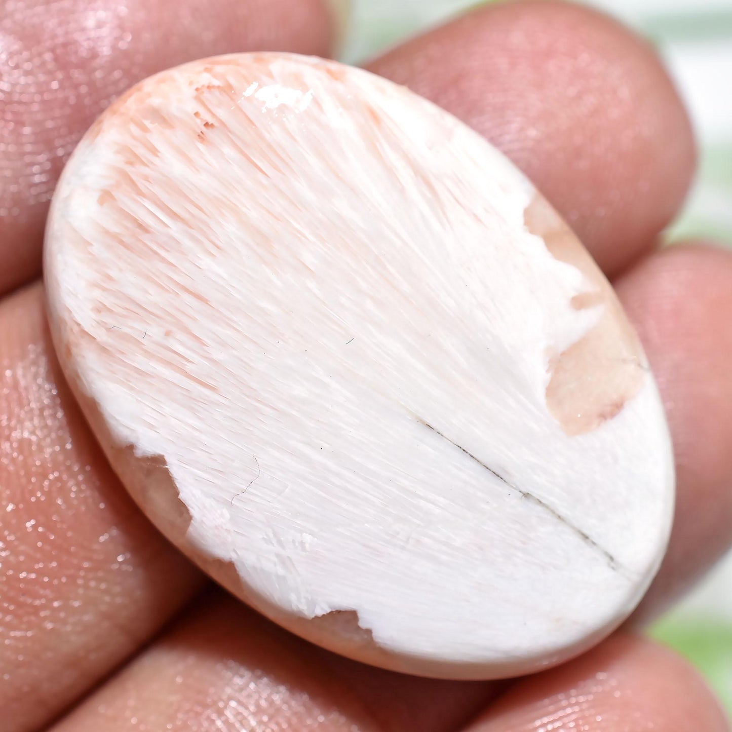 Natural Peach Scolecite Cabochons, Wholesale Designer Gemstones for Jewelry Making