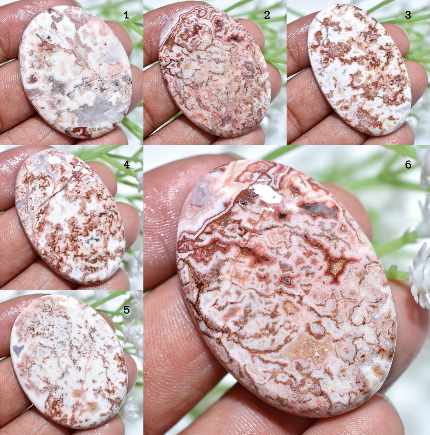 Antique Rosetta Jasper Cabochon – Oval Brown Gemstone for Jewelry Making