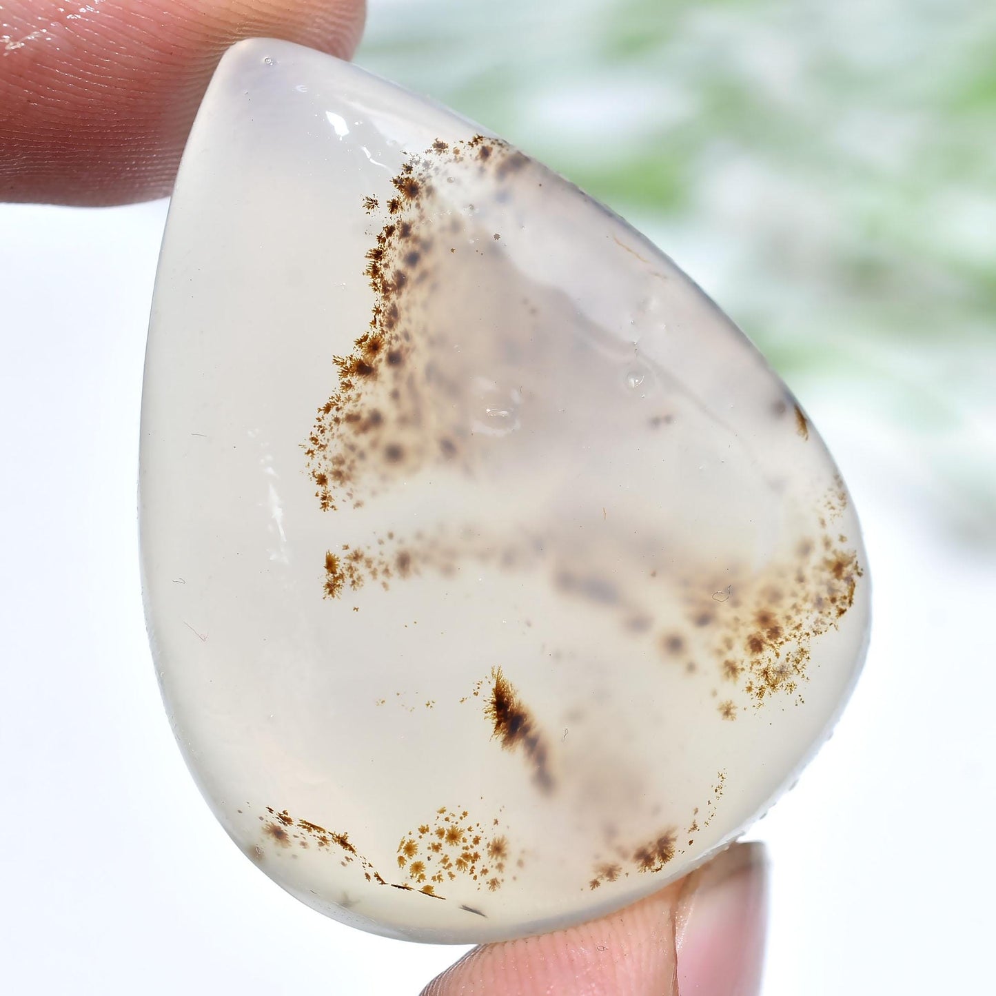 Montana Agate Cabochon – Natural Pear-Shaped Gemstone for Jewelry