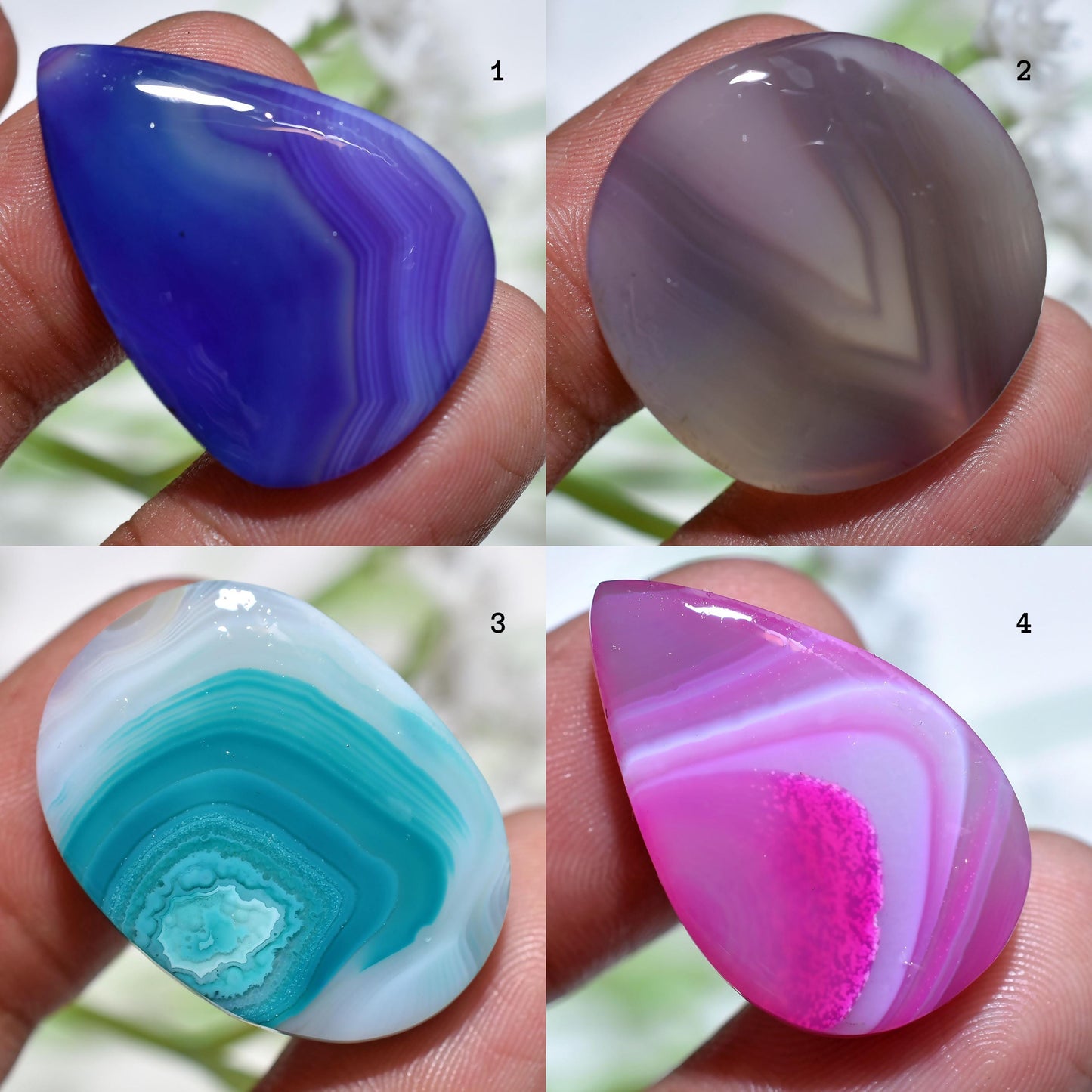 Multi Botswana Agate Gemstone – Smooth Oval Shaped Stone for Jewelry