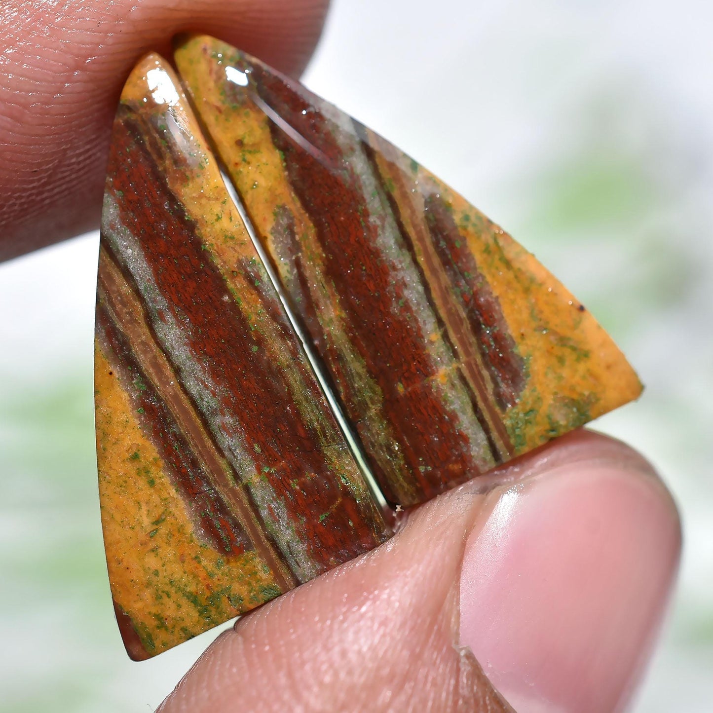 Fancy-Shaped Mookaite Jasper Cabochon Pair for Designer Earring Making