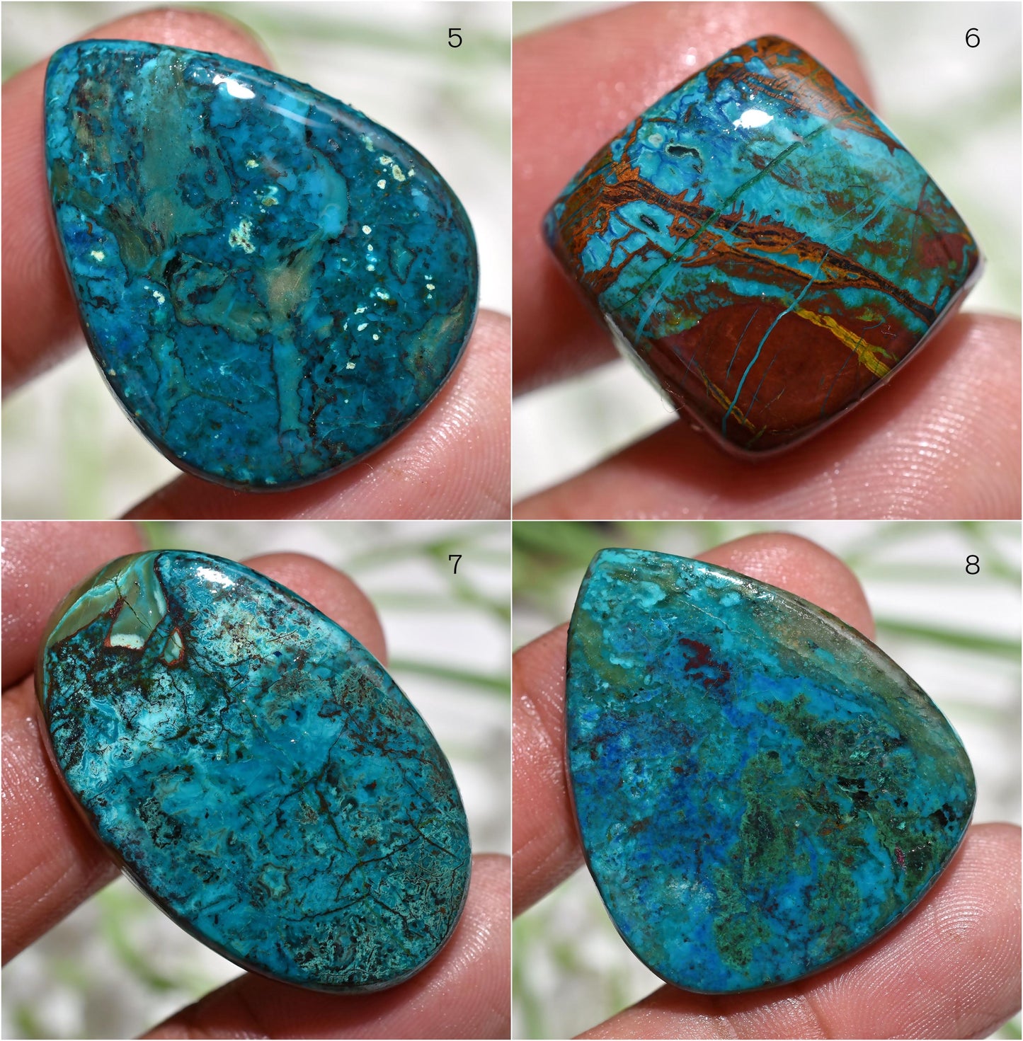 Natural Azurite Shattuckite Cabochon - Mixed Shapes Flat Back Stones | Wholesale Jewelry Gems