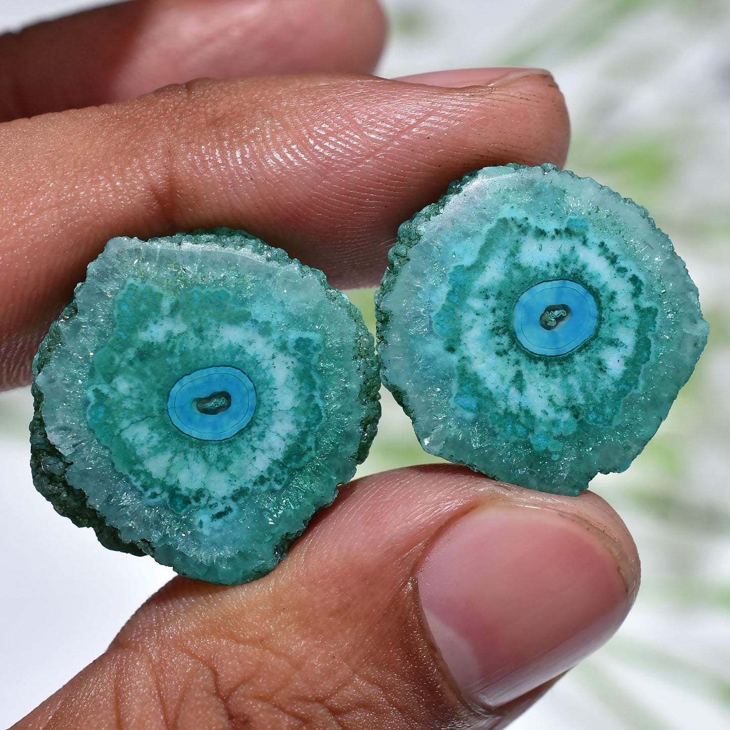 Unique Green Solar Quartz Matching Pair, Earring Gemstones for DIY Jewelry