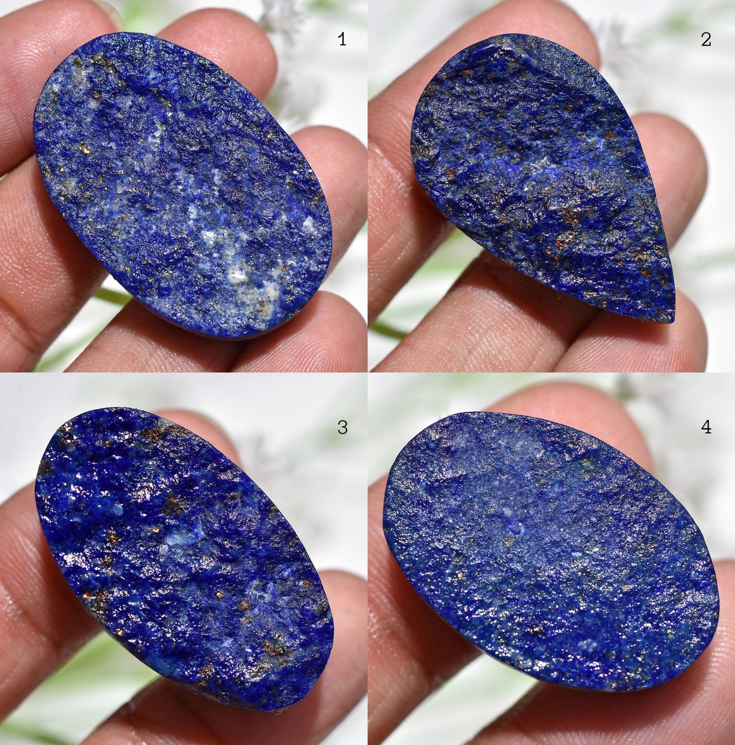 Natural Raw Lapis Lazuli Oval Cabochon - Pear Lapis Lazuli Loose Gemstone for Jewelry