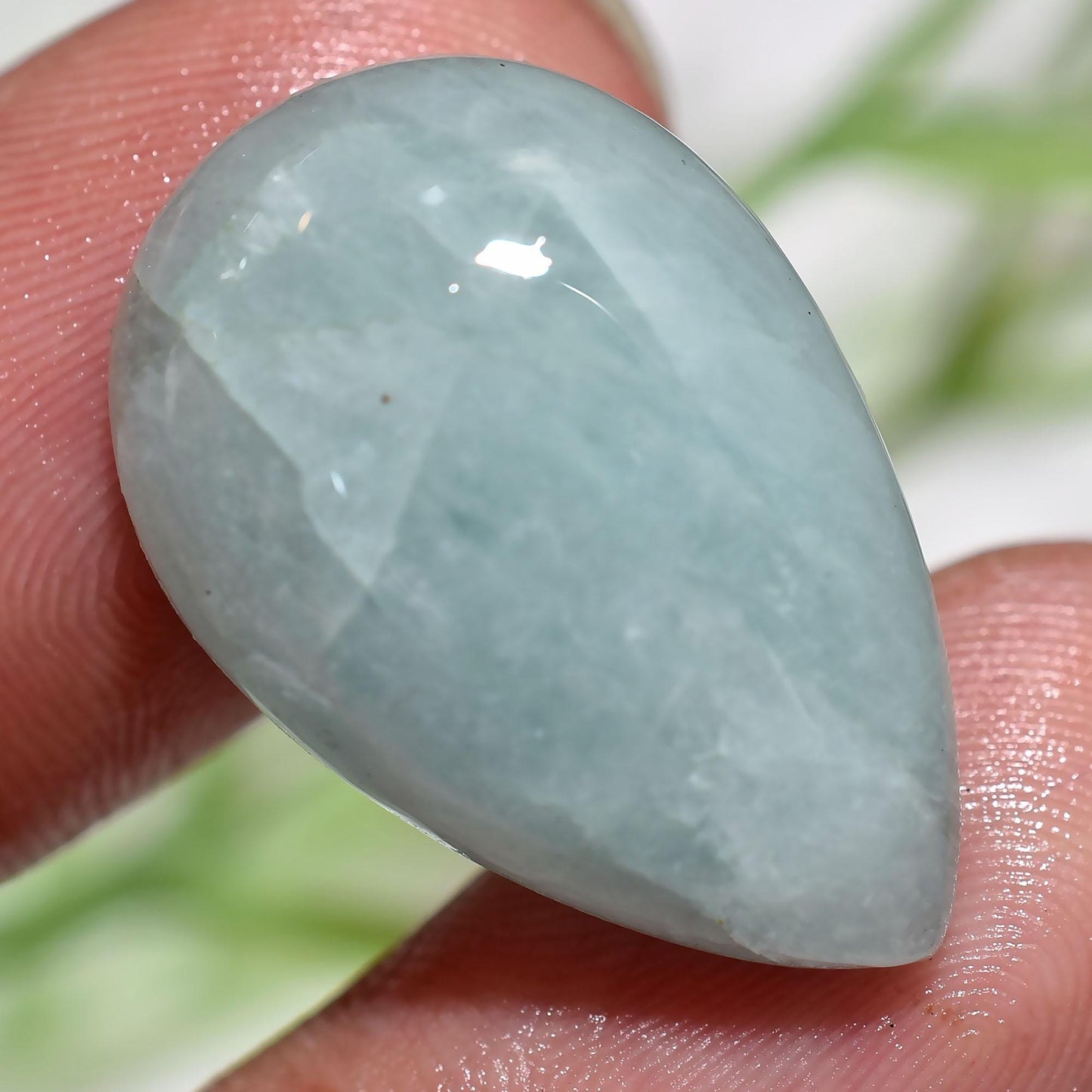Amazing Green Aquamarine Cabochon - Hand-Polished Gemstone for Pendants
