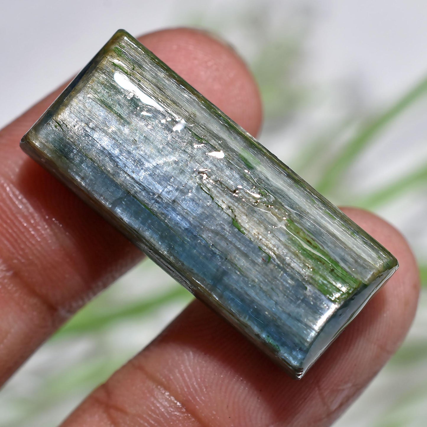 Natural Blue Kyanite Gemstone – Rectangle Smooth Polished Cabochon for Jewelry Making