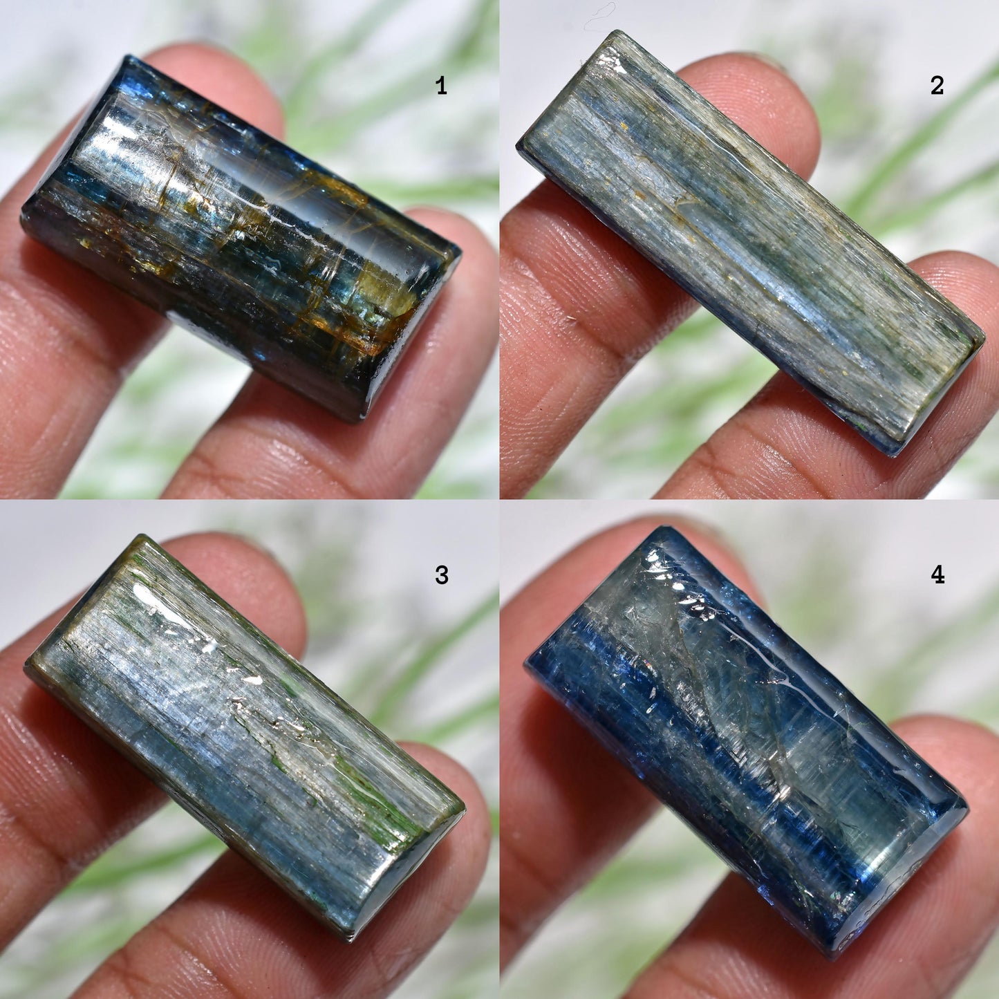 Natural Blue Kyanite Gemstone – Rectangle Smooth Polished Cabochon for Jewelry Making