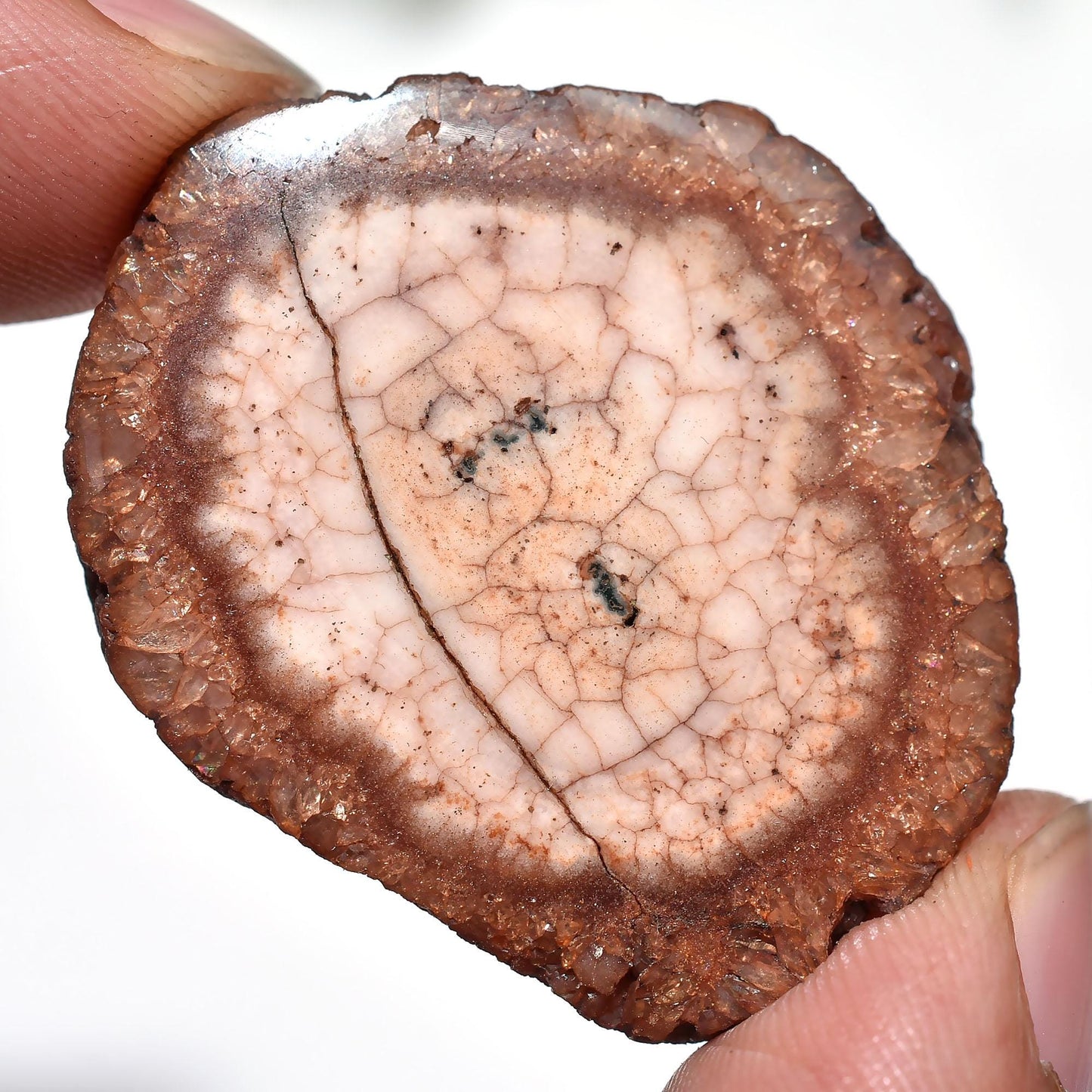 Elegant Brown Solar Quartz Cabochon - Round Fancy Crystal for Jewelry Making