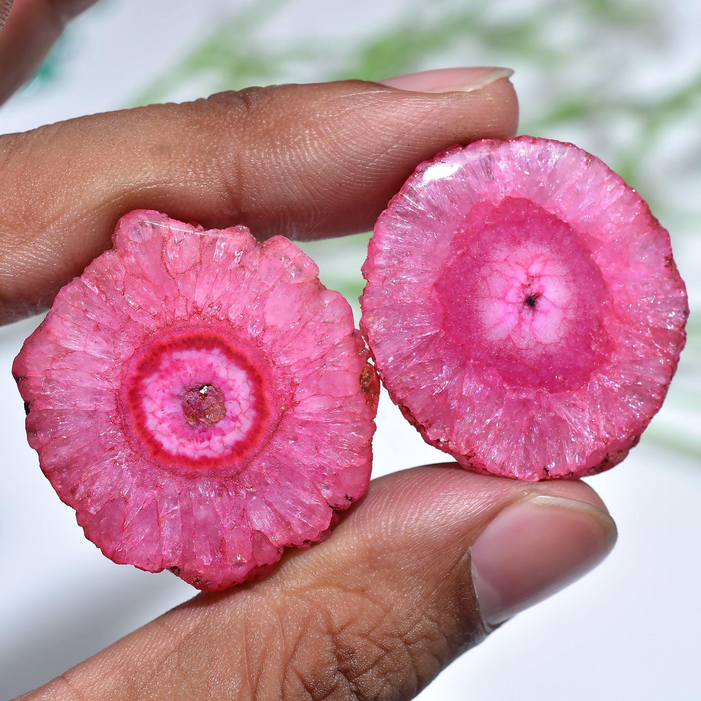 Wholesale Solar Quartz Cabochon Pair – Colorful Stalactite Gemstones for Jewelry