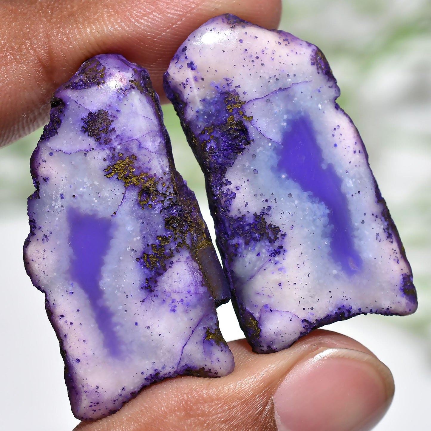 Unique Solar Quartz Pair - Fancy Window Druzy Matched Pair