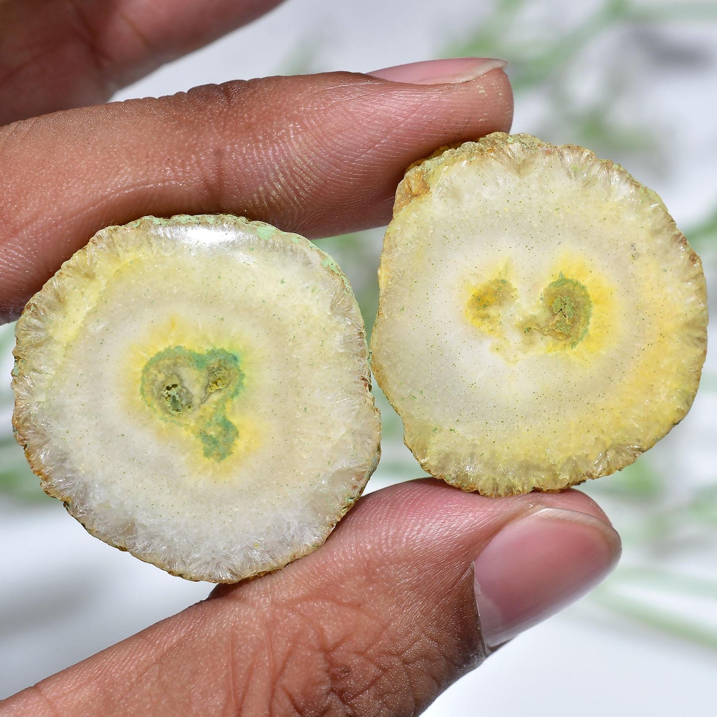 Yellow Solar Quartz Gemstone Pair – Unique Loose Stones for Earrings