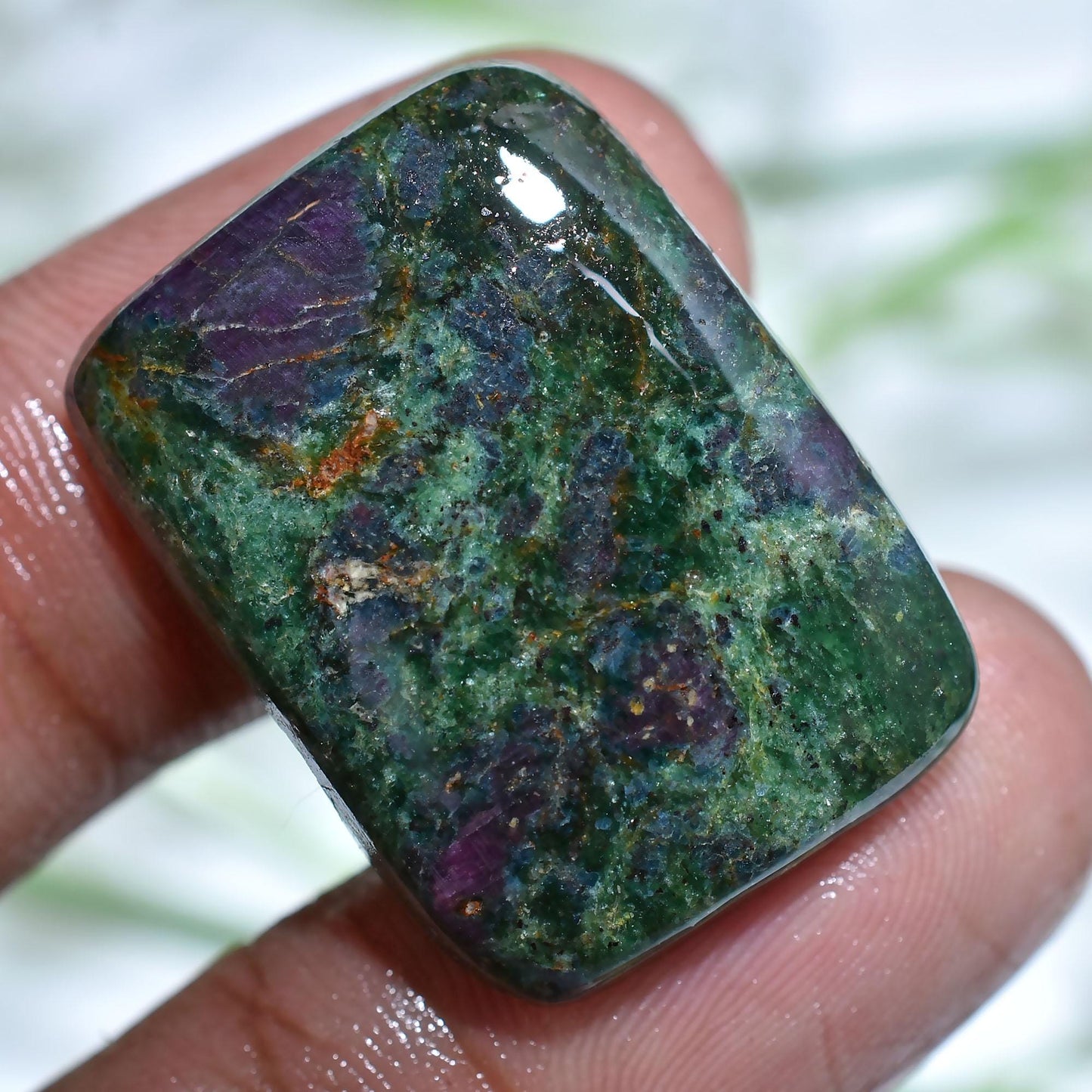 Attractive Small Ruby Fuchsite Cabochon - Fancy Shape Loose Gemstone