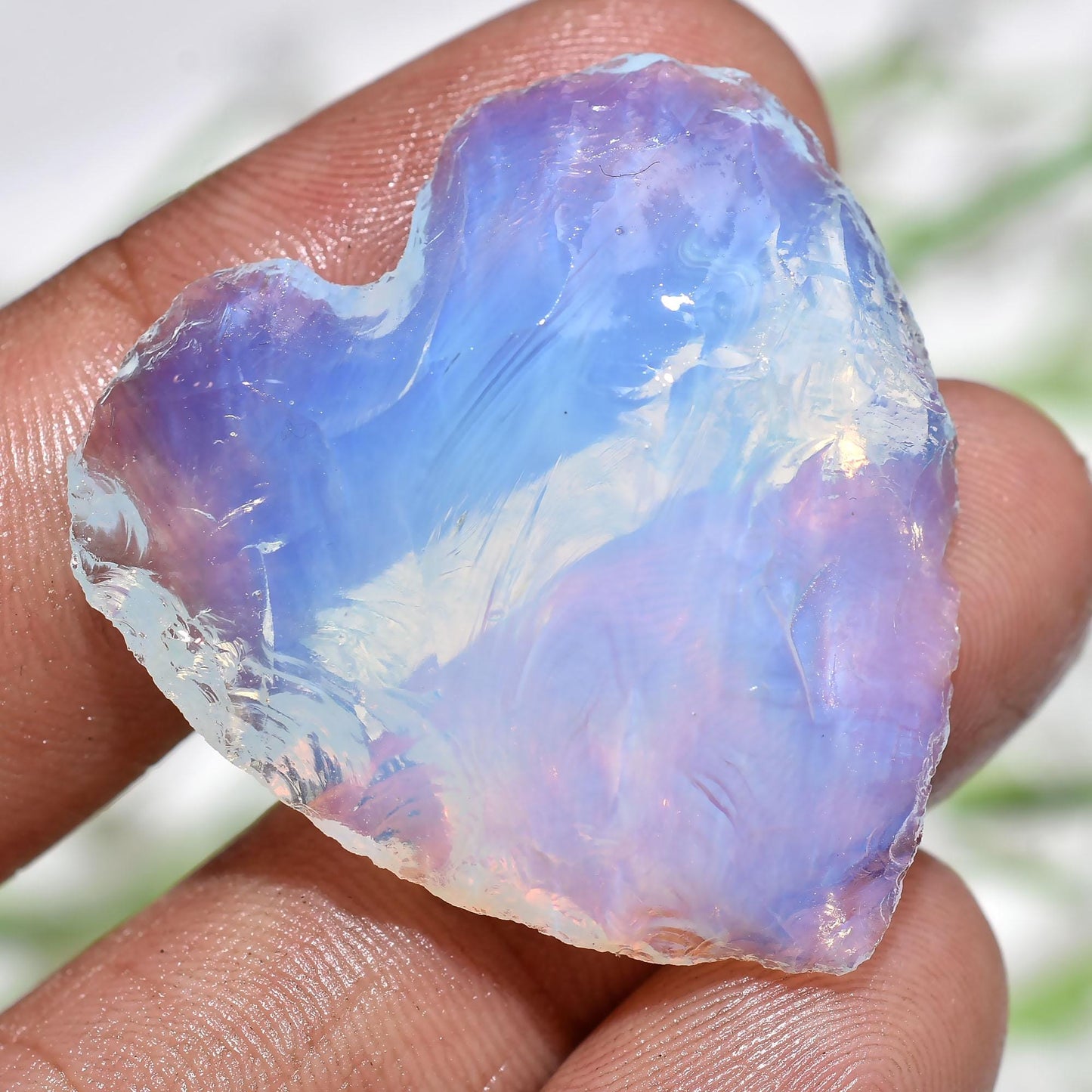 Heart Opalite Crystal Healing Stone – Blue Opalite Glass Opal Carved Gemstone