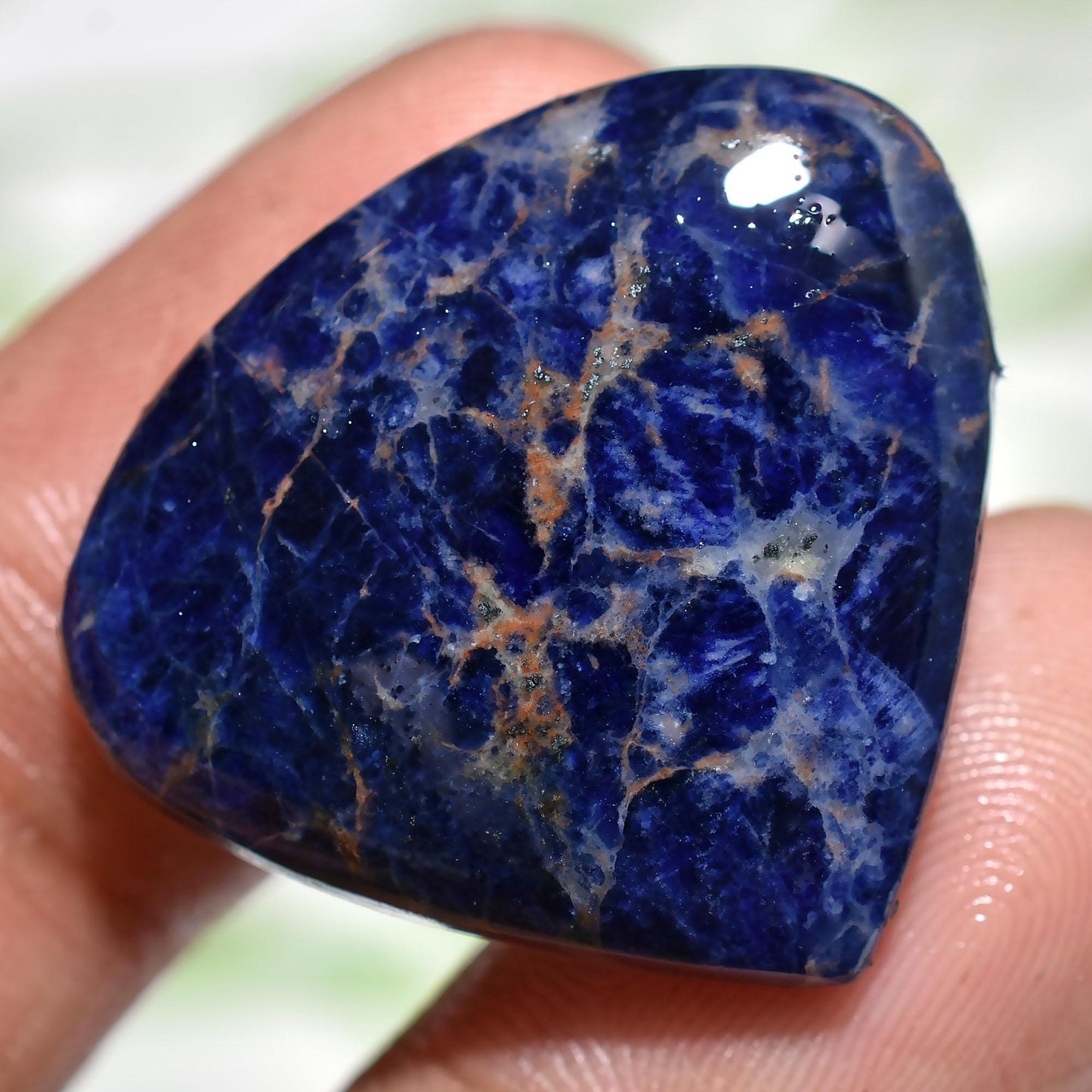 Sodalite Crystal Stone | Blue Heart-Shaped Cabochon for Jewelry