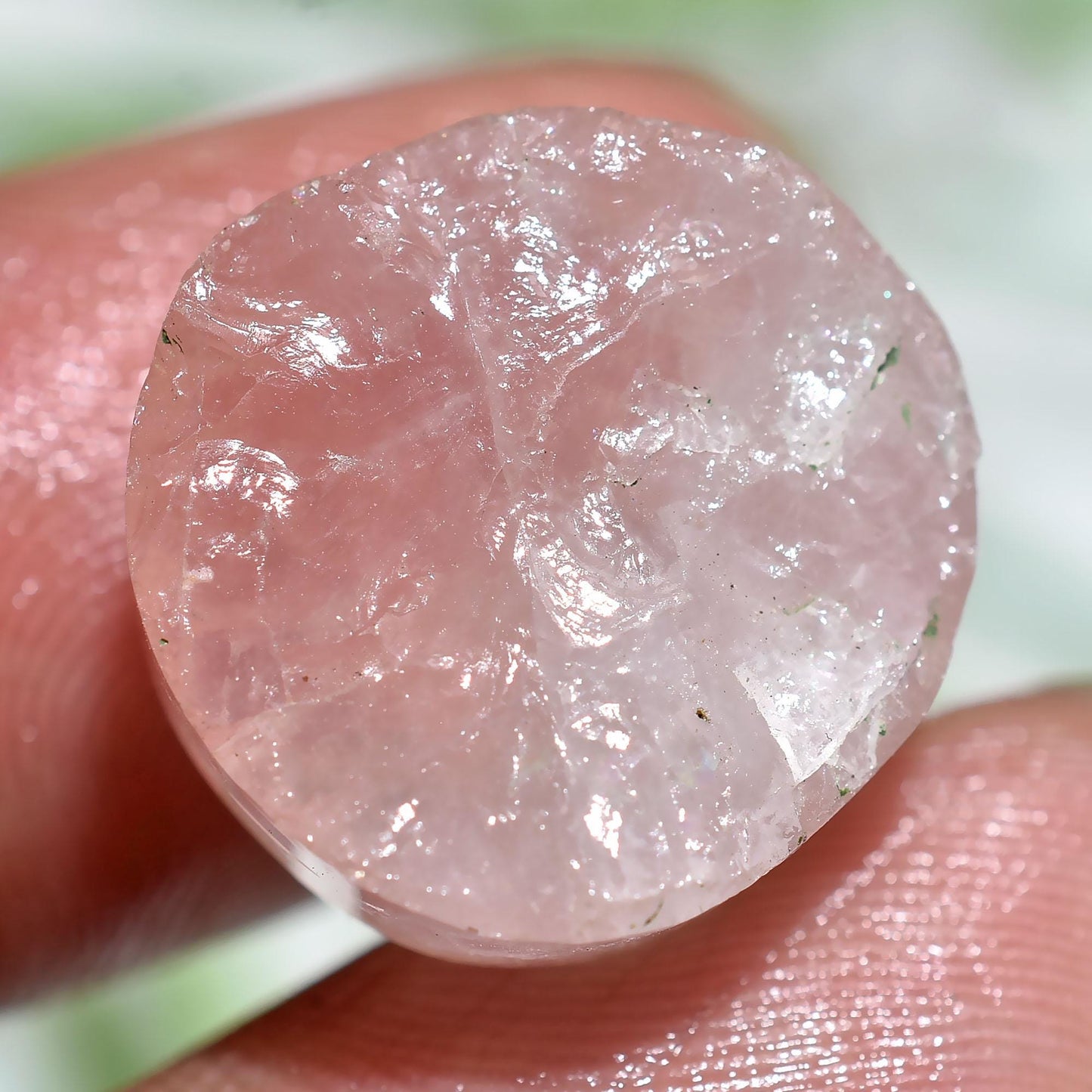 Natural Round Shaped Rose Quartz Druzy Stone – Loose Gemstone for Pendant Making