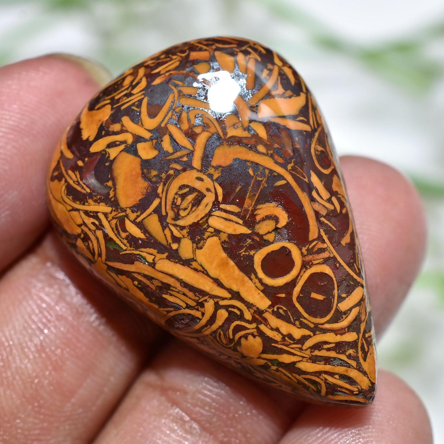 Buy Amazing Mariam Jasper Cabochon – Natural Pear Shape Gemstone for Jewelry Making