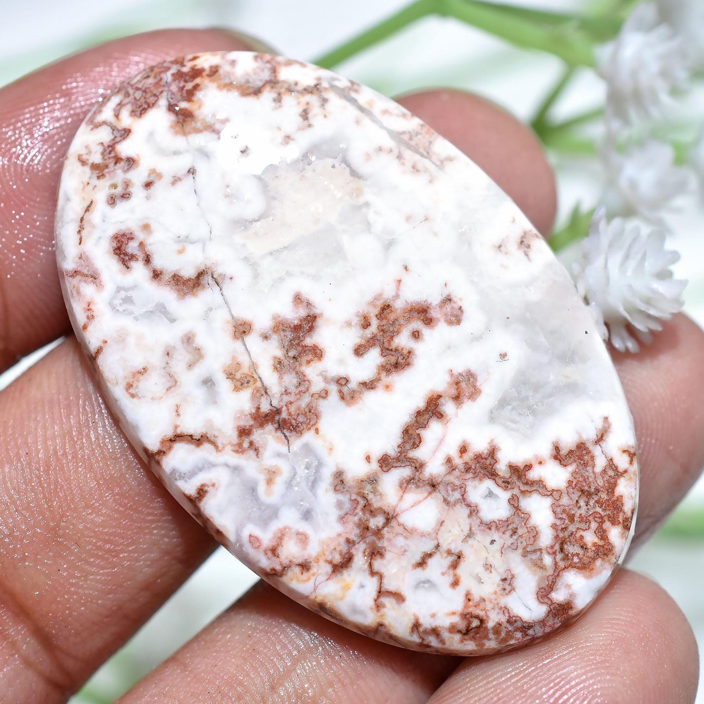 Rosetta Jasper Cabochon – Oval Smooth Loose Gemstone for Handmade Jewelry