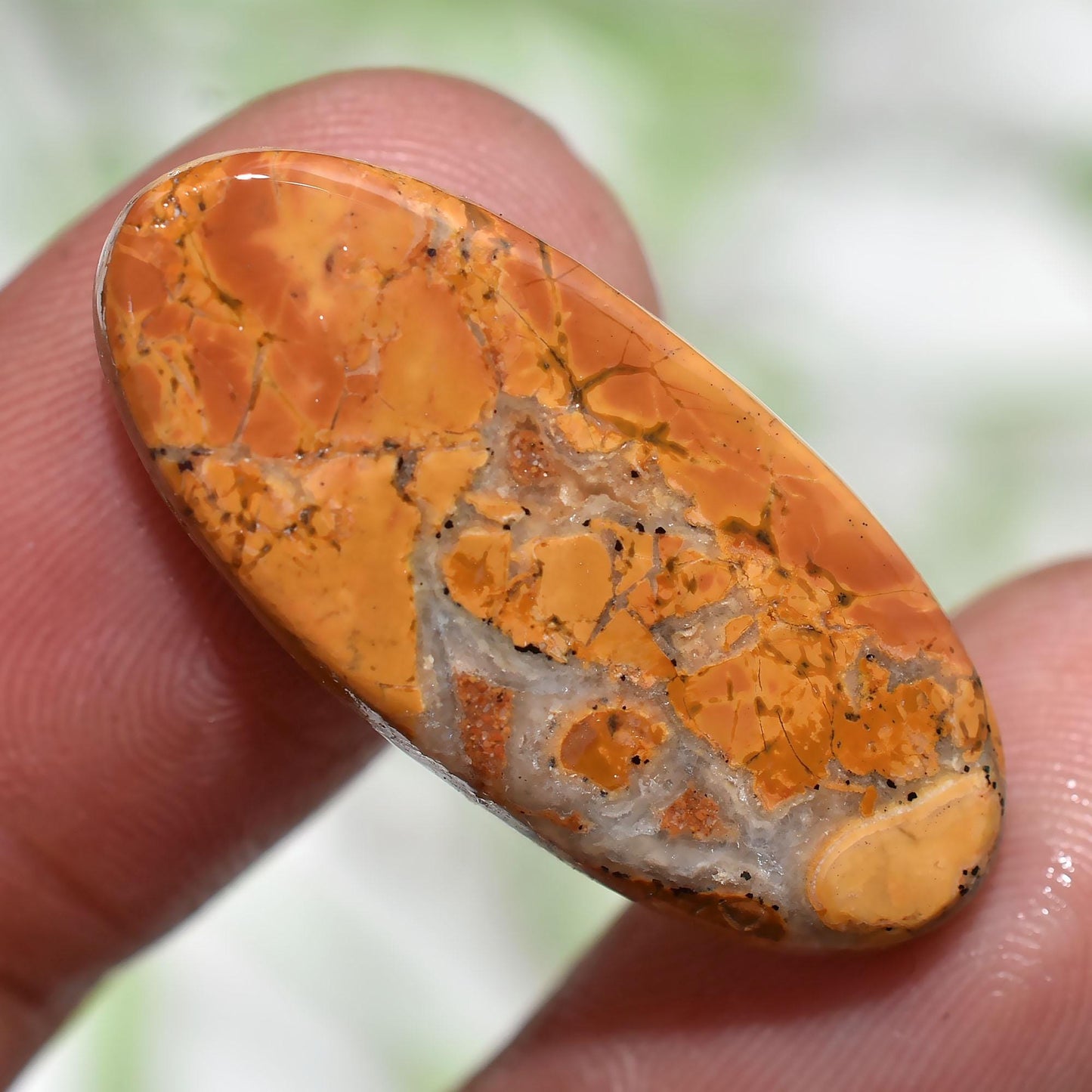 Natural Maligano Jasper Cabochon – Oval Shape Loose Gemstone for Jewelry Making