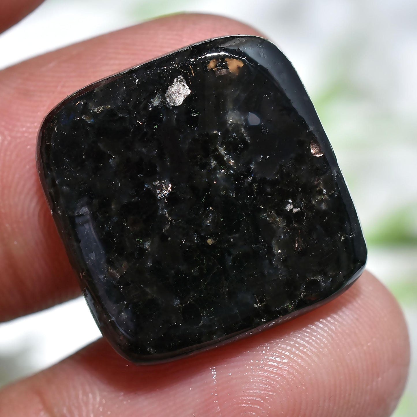 Natural Golden Nuummite Square Shape Cabochon Loose - Healing Crystal Stone
