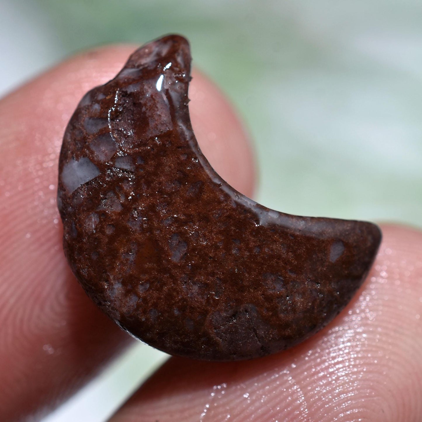 Crystal Carved Half Moon Brown Jasper Gems | Small Loose Gemstones for Rings